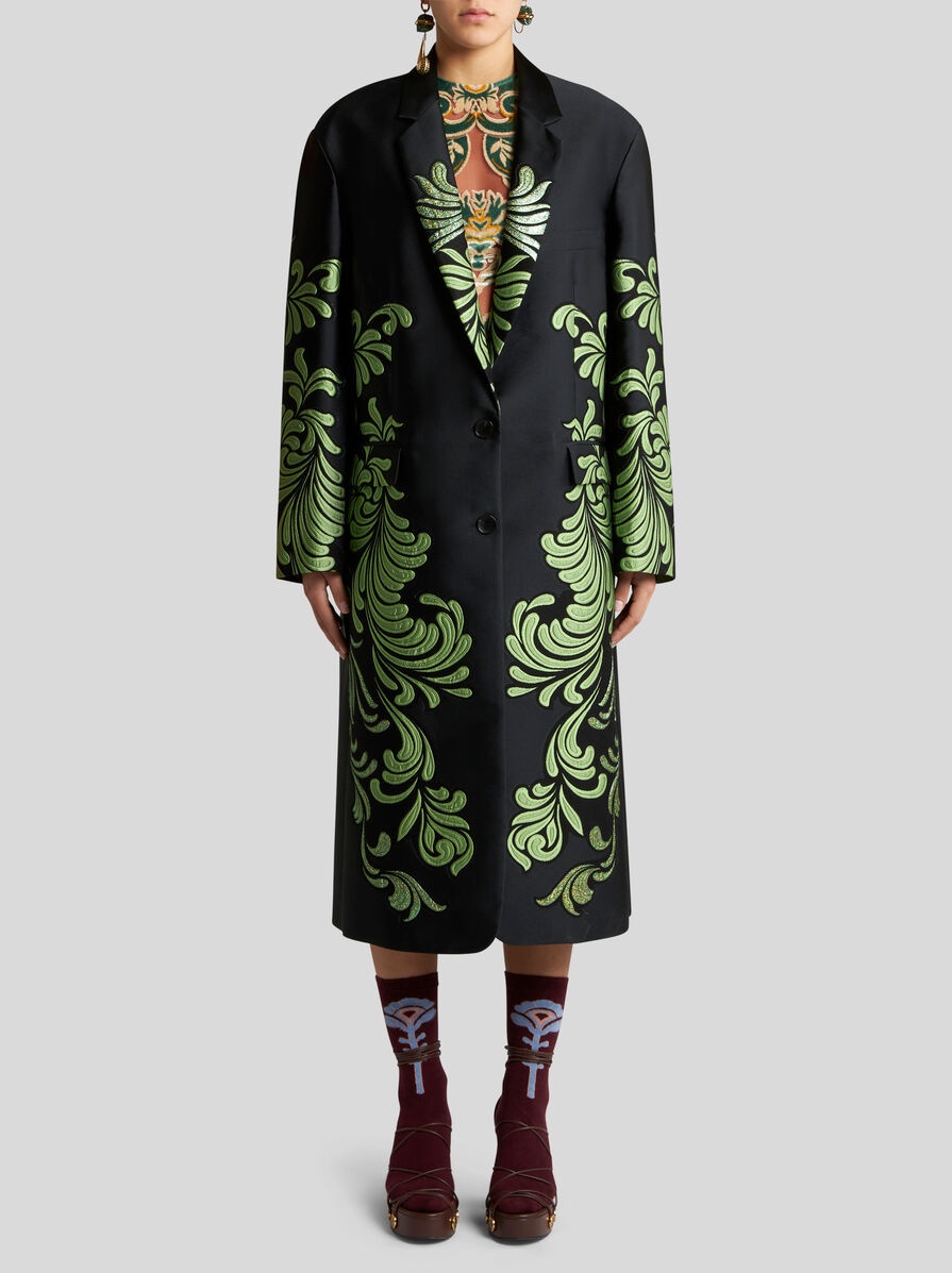 JACQUARD BROCADE COAT - 4