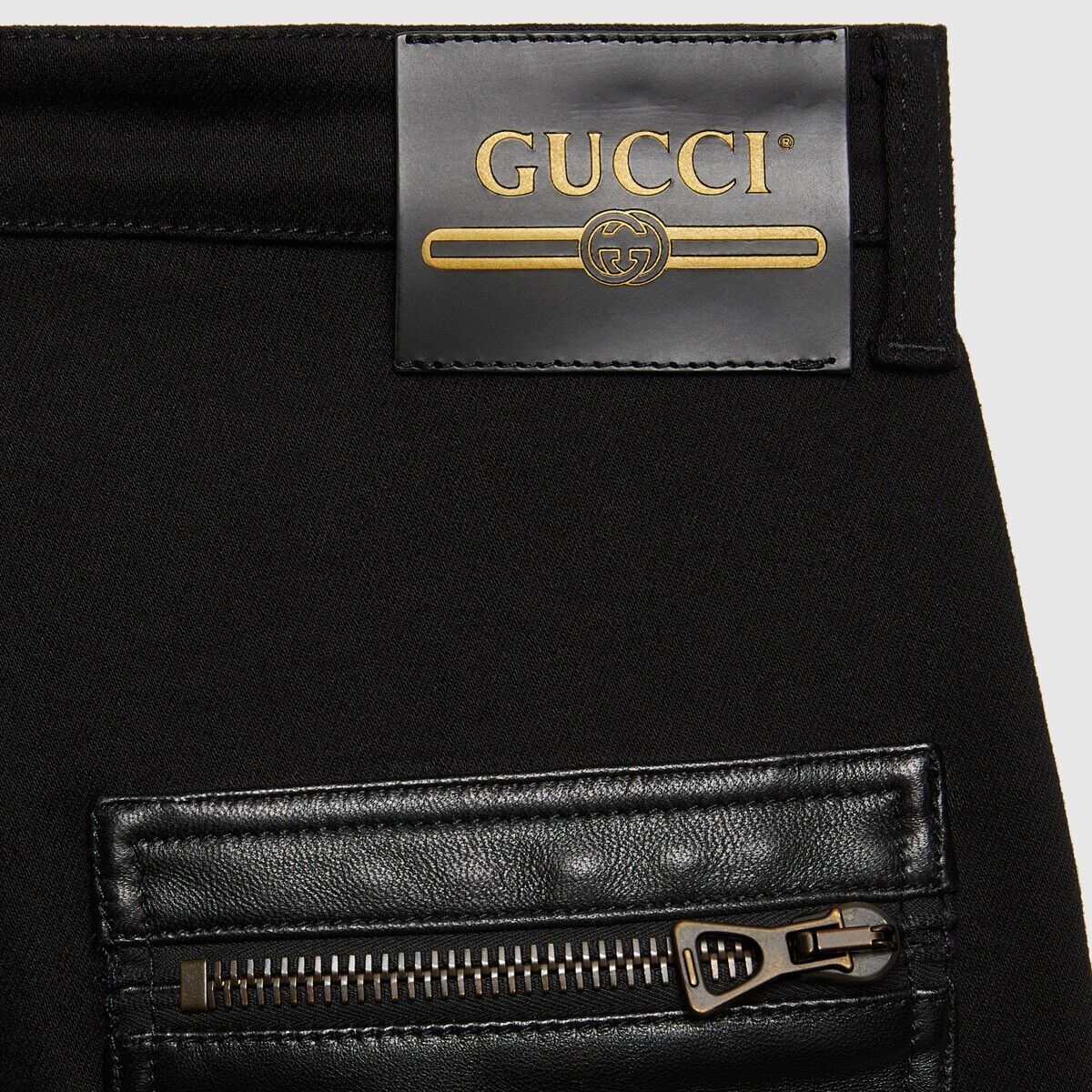 Zip pant with and leather pockets - 9