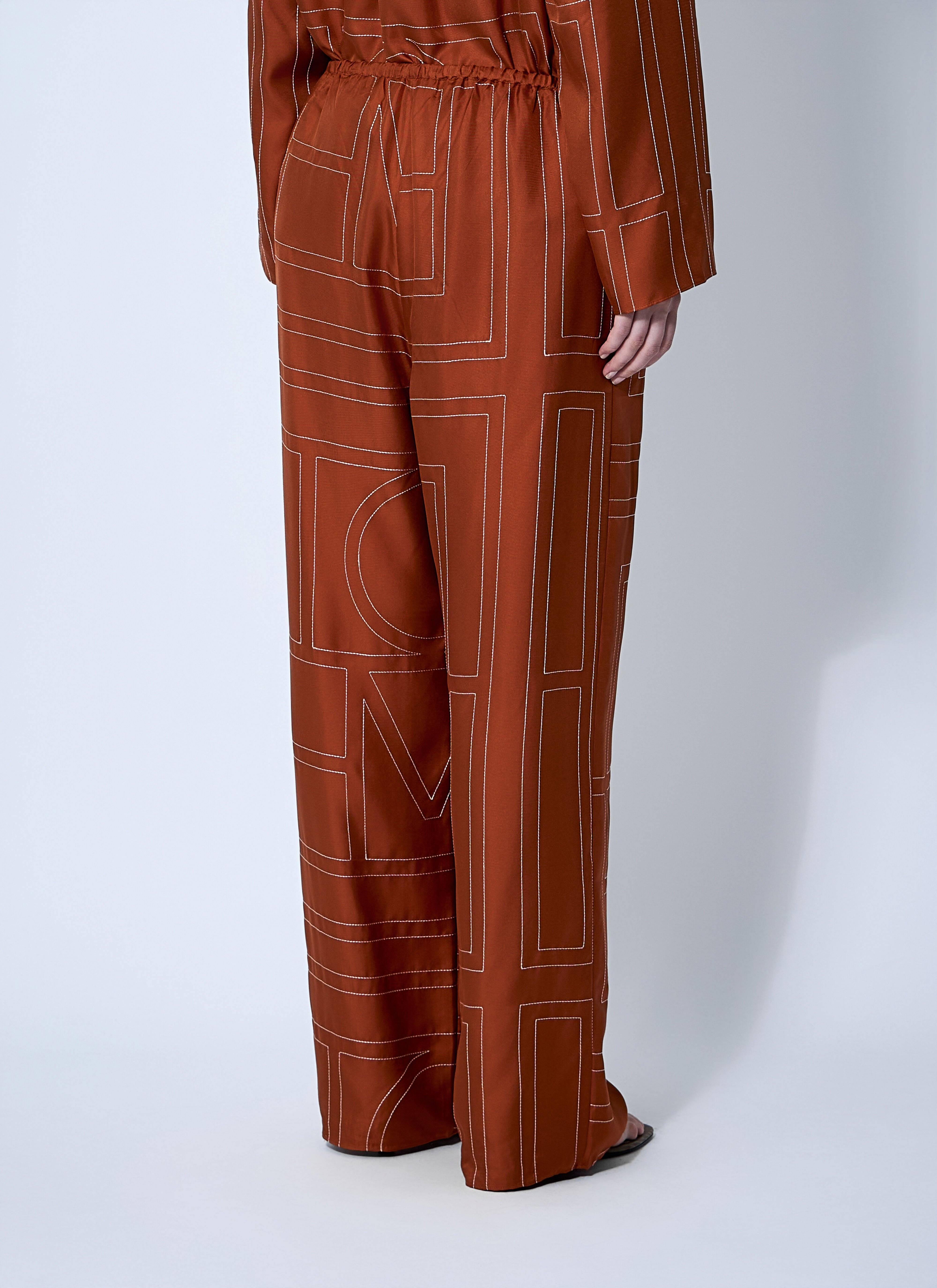 Monogram Silk Pants - 4