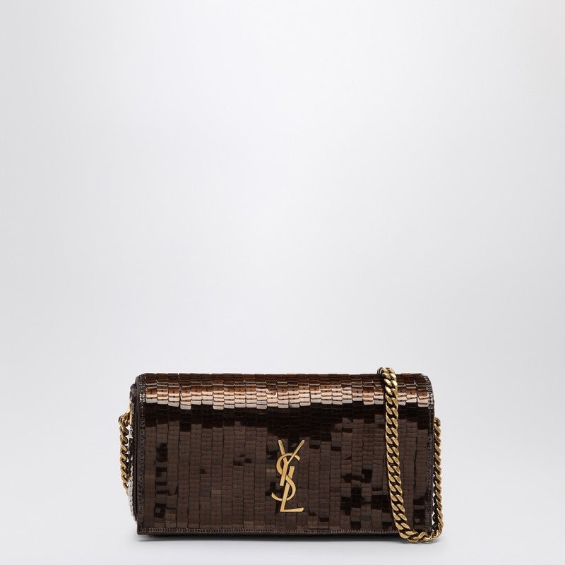 Saint Laurent Mini Kate 99 Brown Bag With Sequins Women - 1