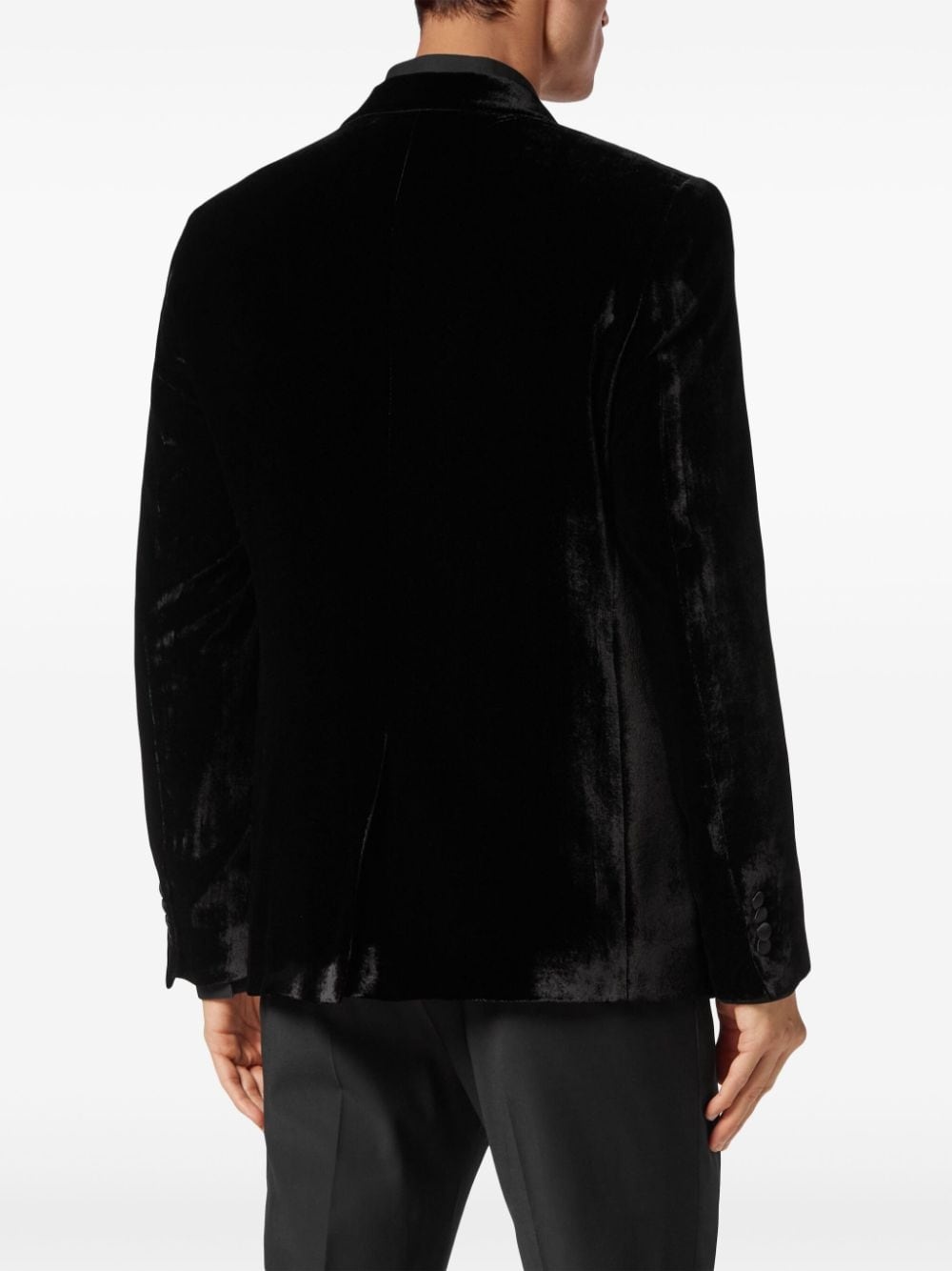 Lord single-breasted velvet blazer - 4