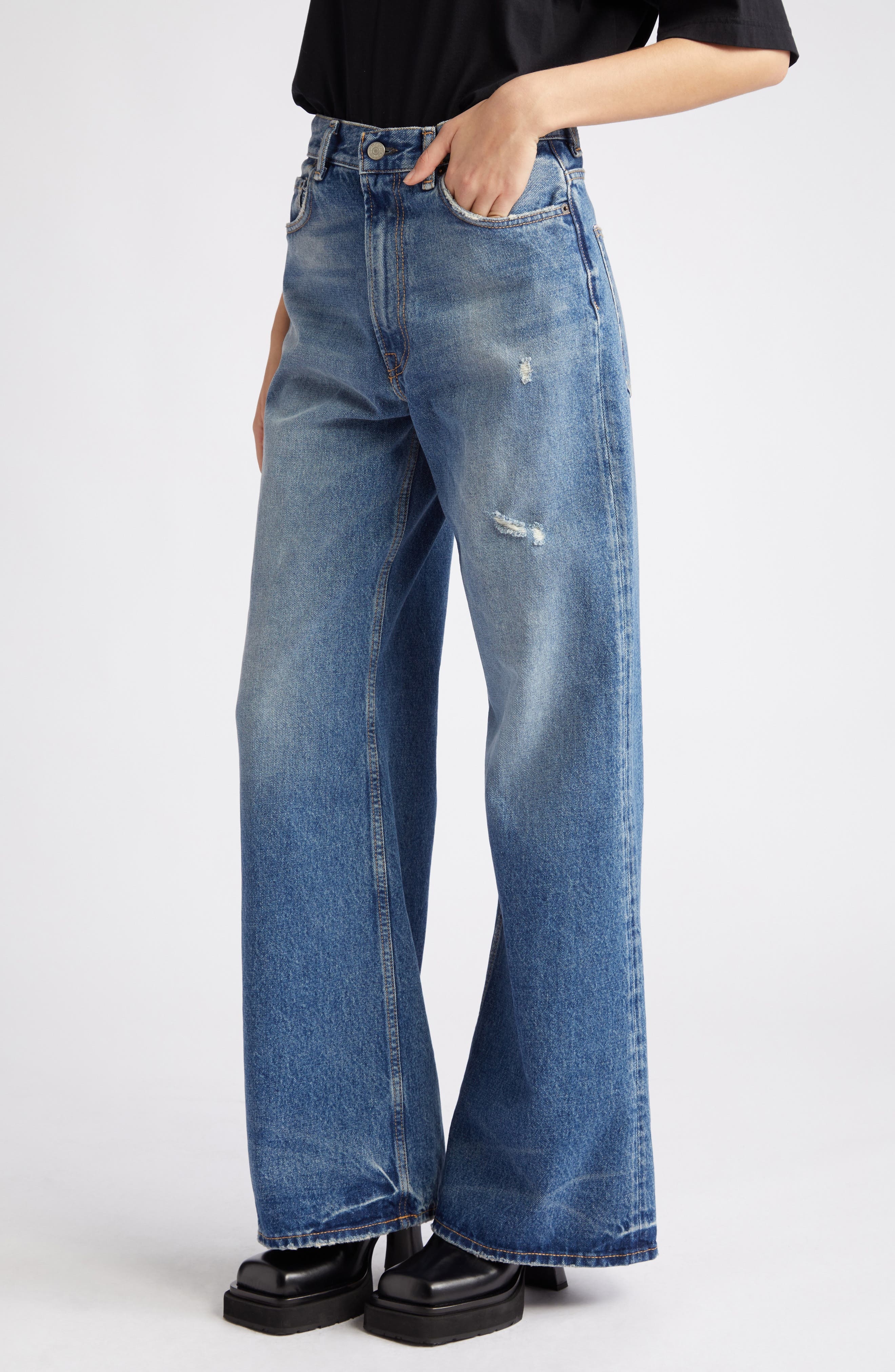 2022 Organic Cotton Denim Wide Leg Jeans - 5