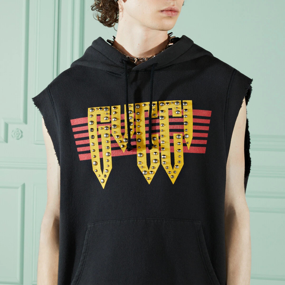 Cotton jersey sleeveless sweatshirt - 3