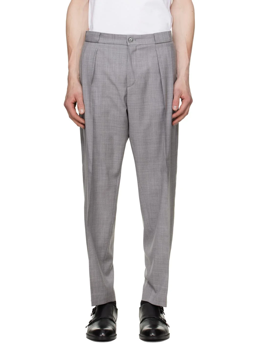 Gray Pleated Trousers - 1