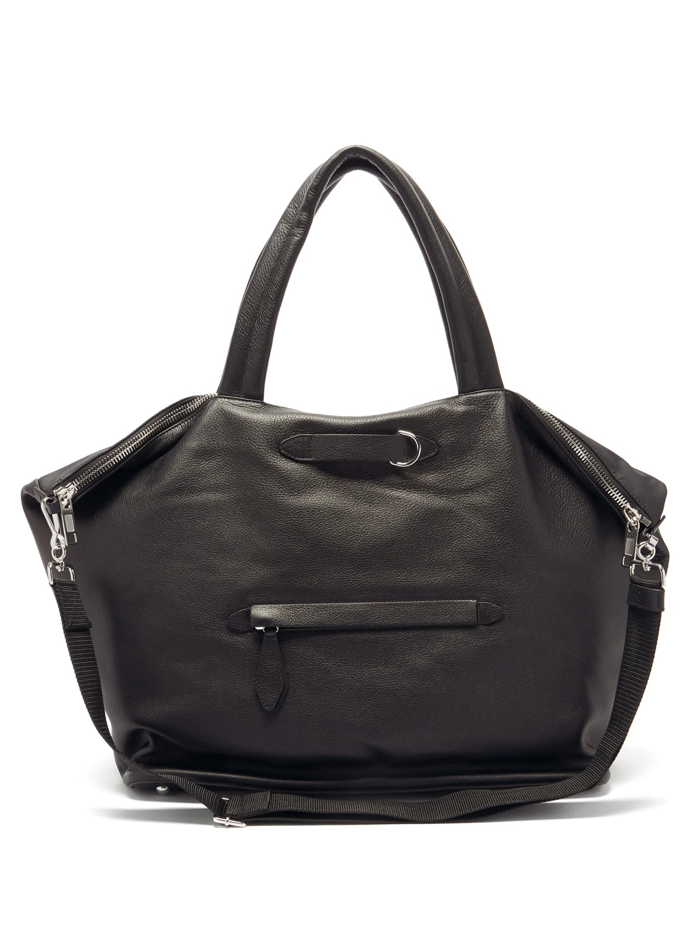 Four-stitched cracked-leather weekender bag - 1