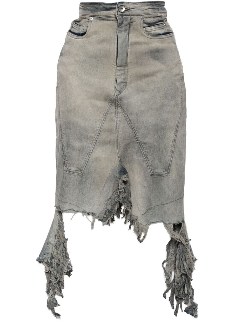 distressed denim skirt - 1