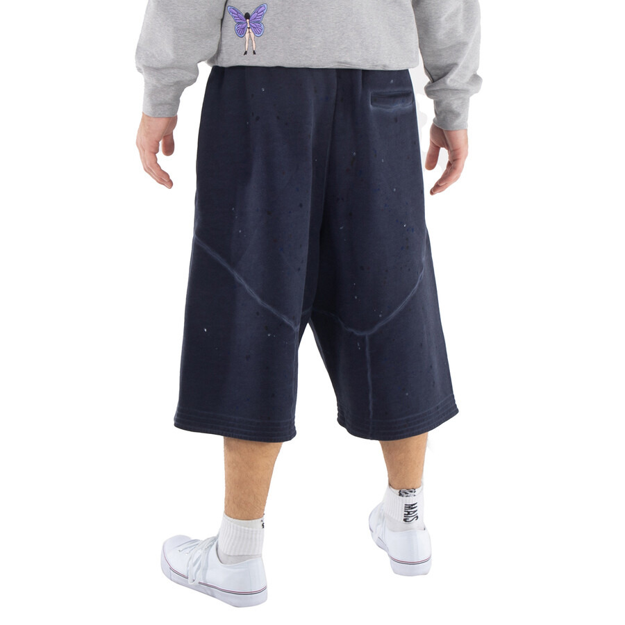 A Cold Wall Navy Studio Wide Leg Faded Jersey Shorts - 4