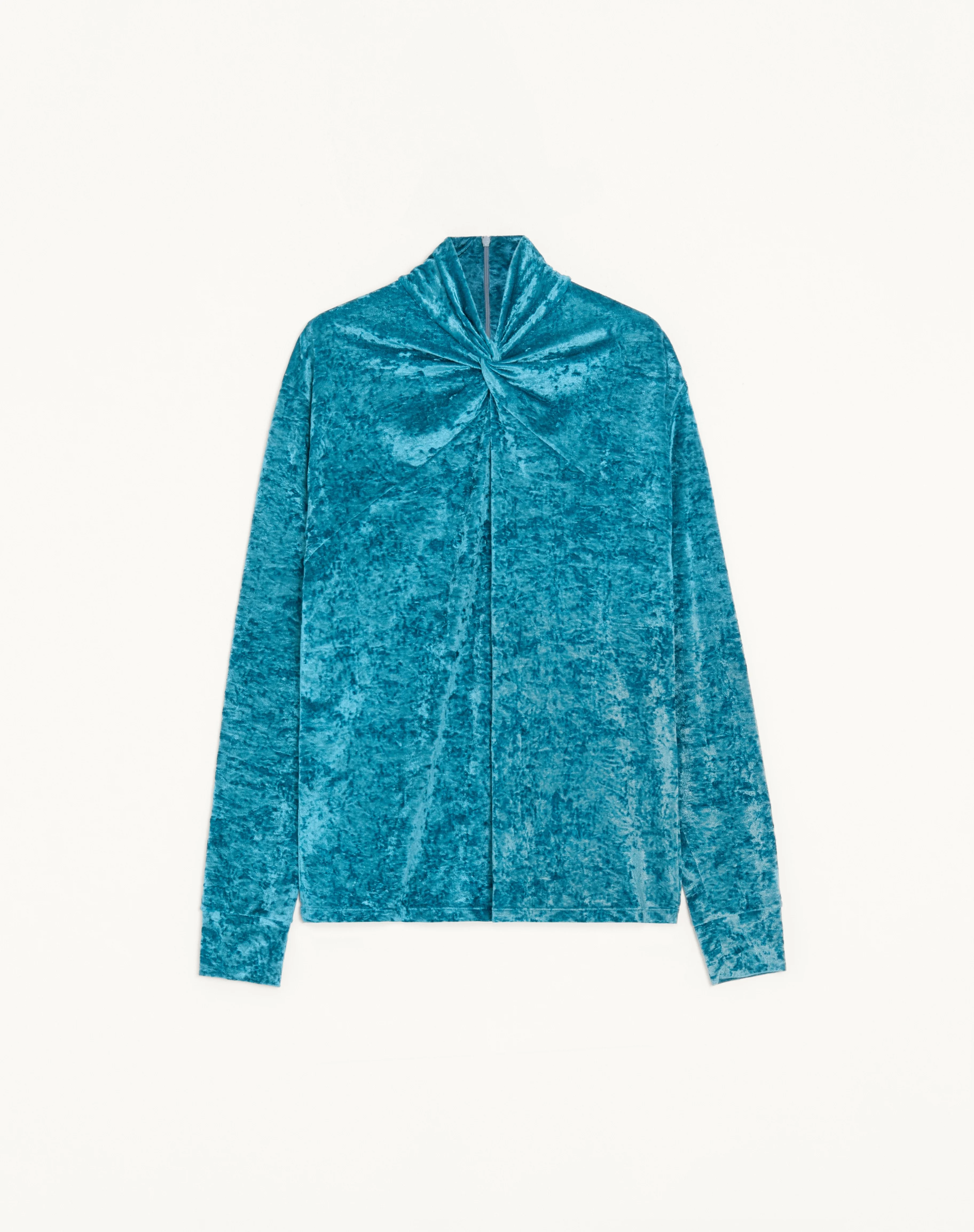 VALENTINO STRETCH CHENILLE TOP WITH KNOT AT THE NECK - 1