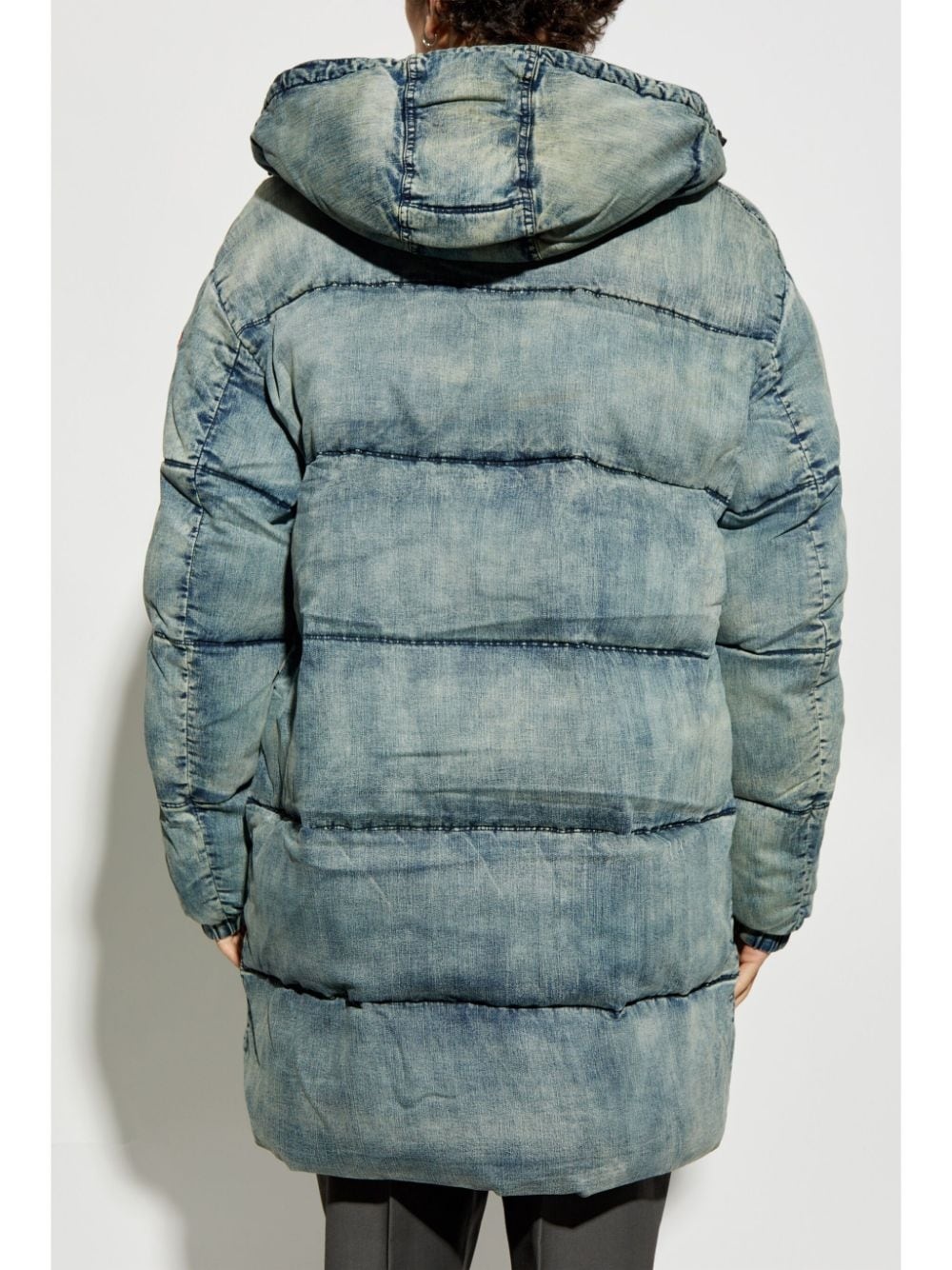 denim padded coat - 4