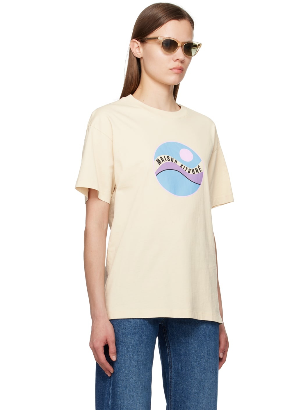 Beige Pop Wave T-Shirt - 2