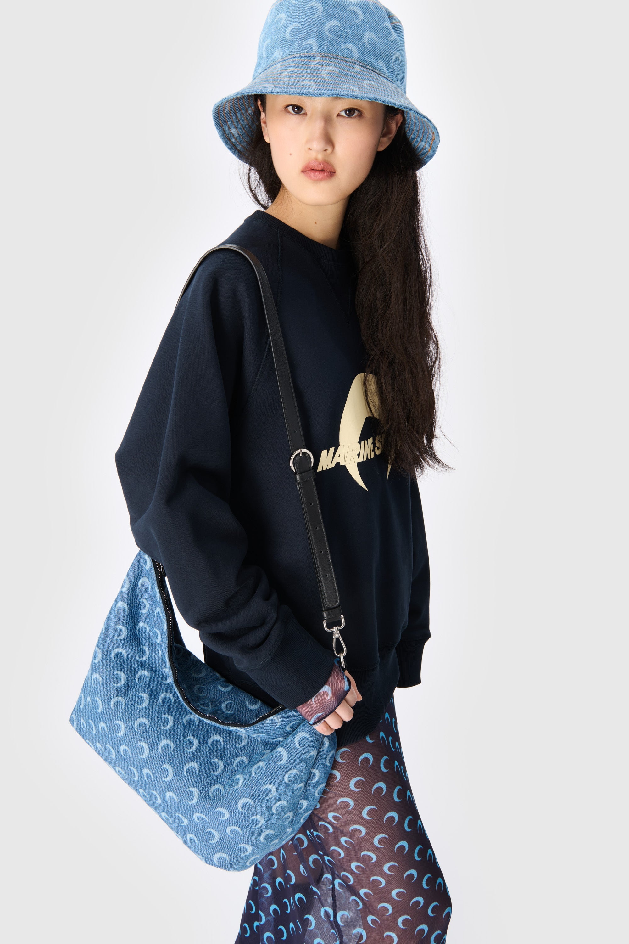 Moon Printed Mesh Midi Skirt - 2