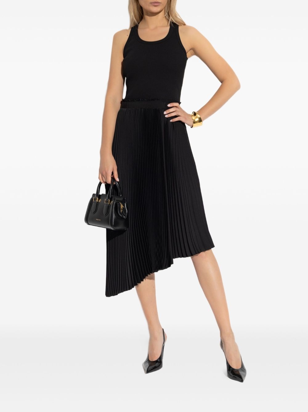 pleated asymmetric dress - 2