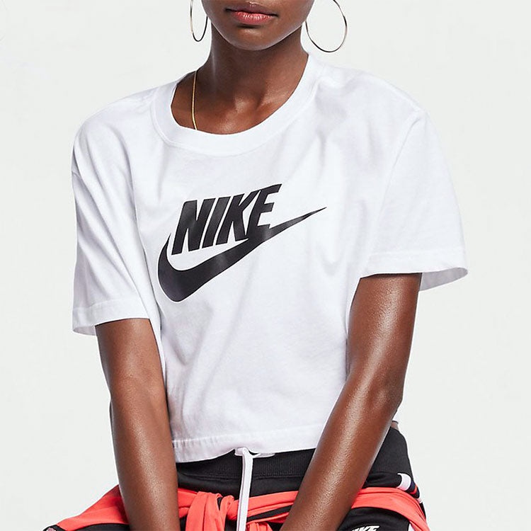 (WMNS) Nike Sportswear Essential Short Casual Crew Neck Short Sleeve T-Shirt White BV6176-100 - 4