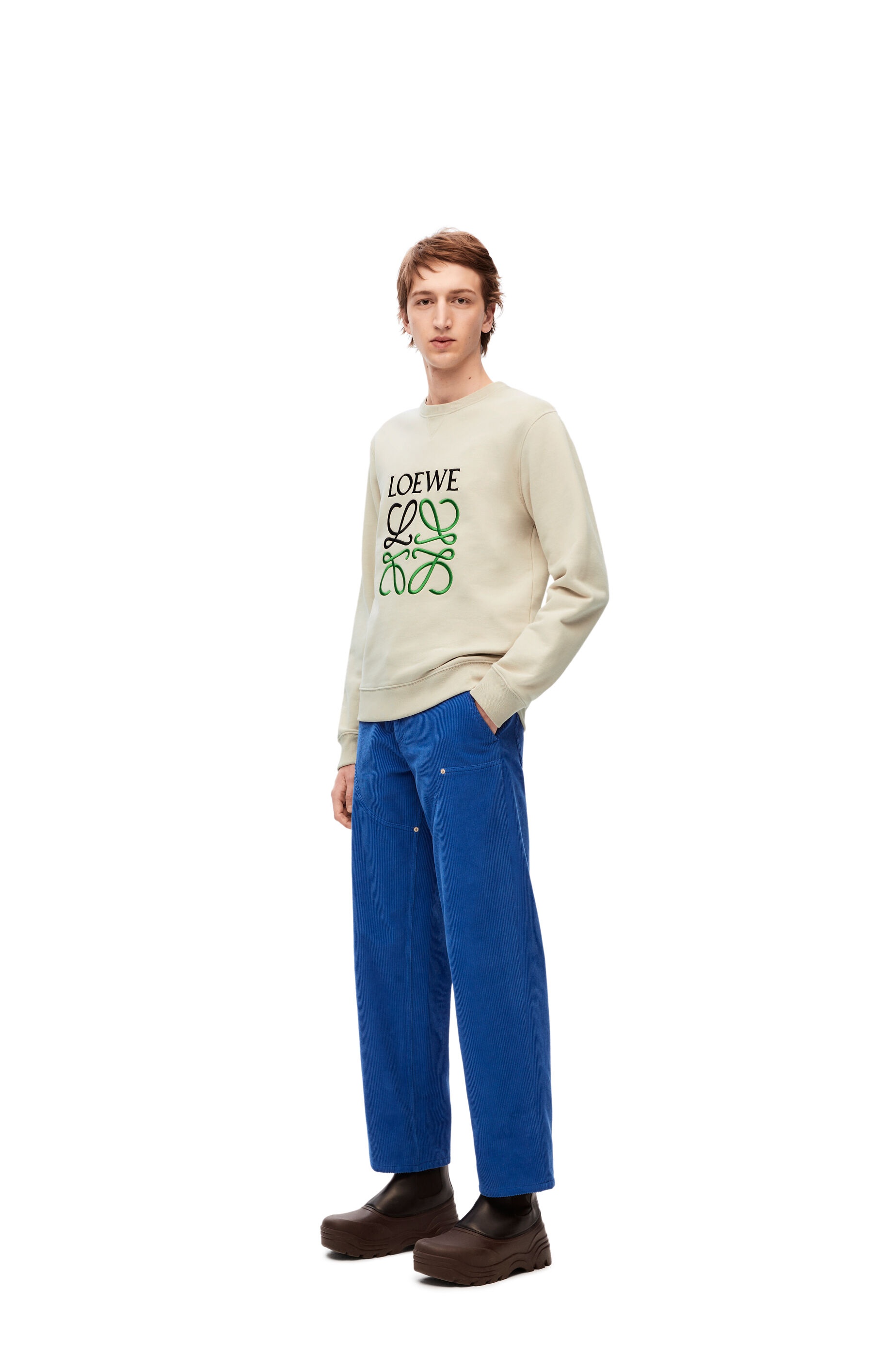 Loewe - Logo-Embroidered Cotton-Jersey Sweatshirt - Blue Loewe