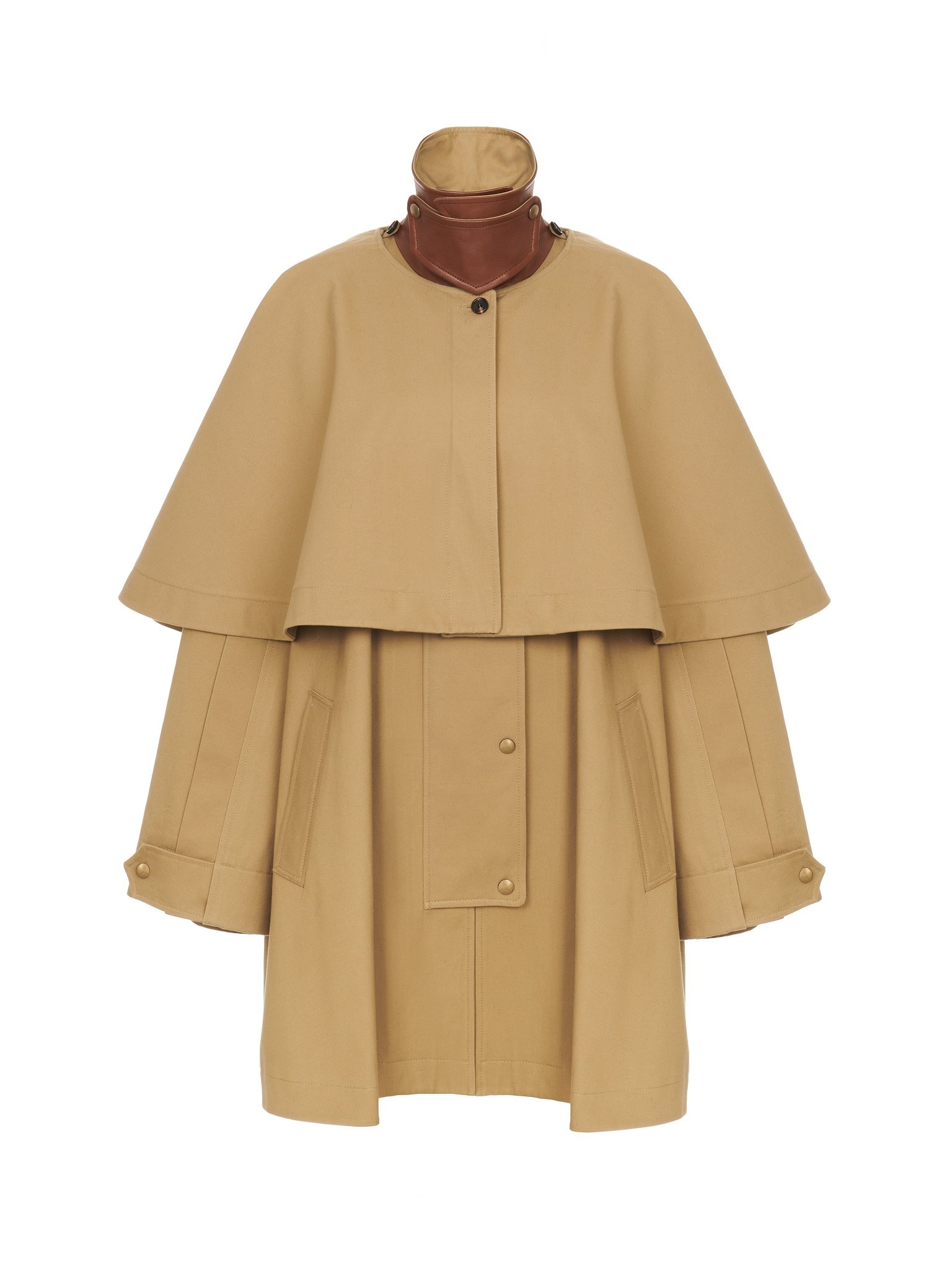 PARKA IN COTTON GABARDINE WITH CAPE - 1