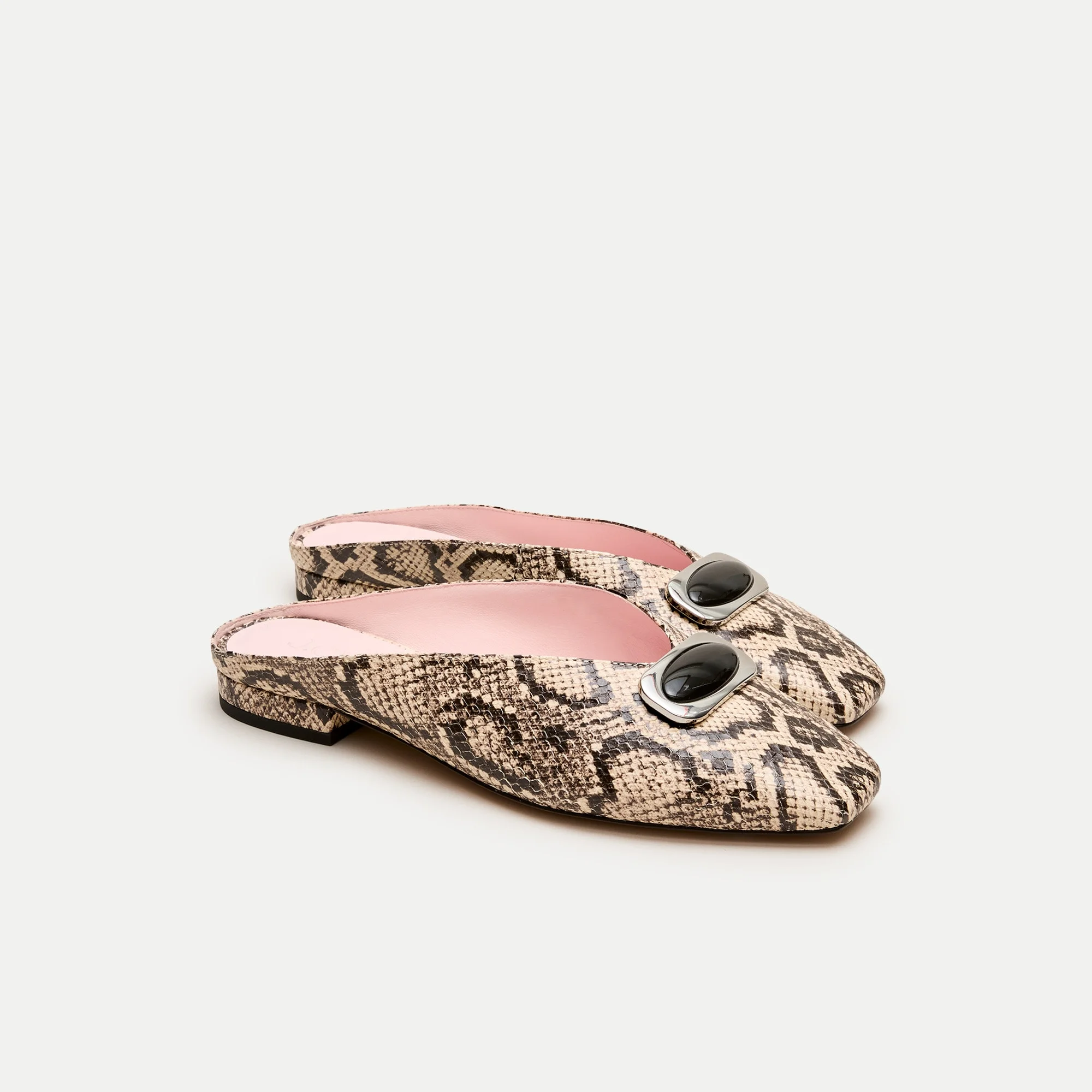 Sophie ballet mules in snake-embossed leather - 1