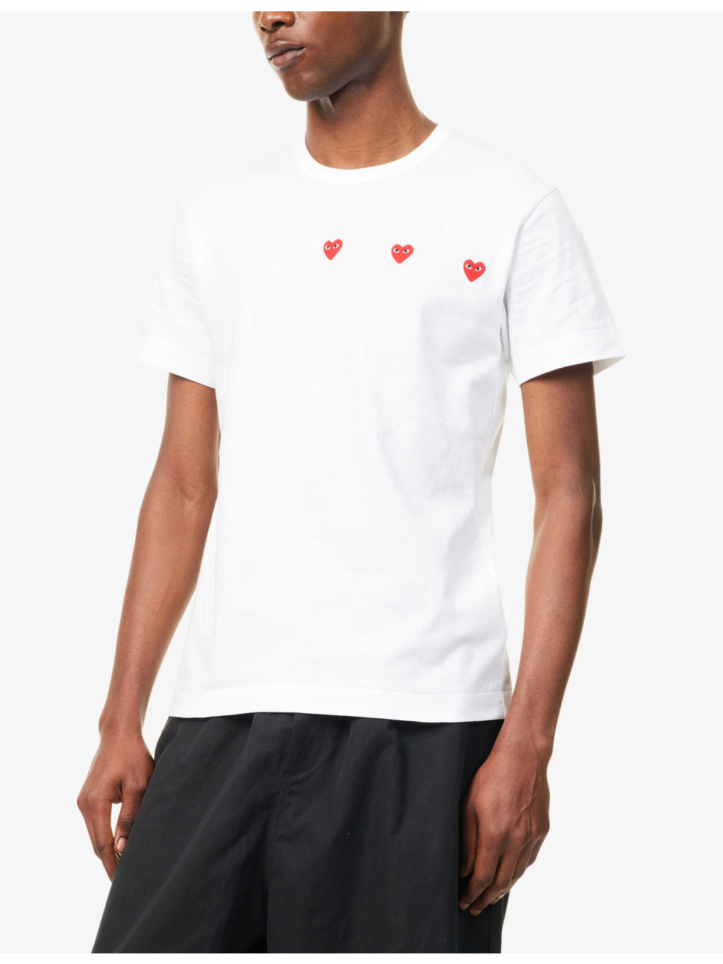 Triple Heart Graphic-Print Crewneck Cotton T-Shirt - 3