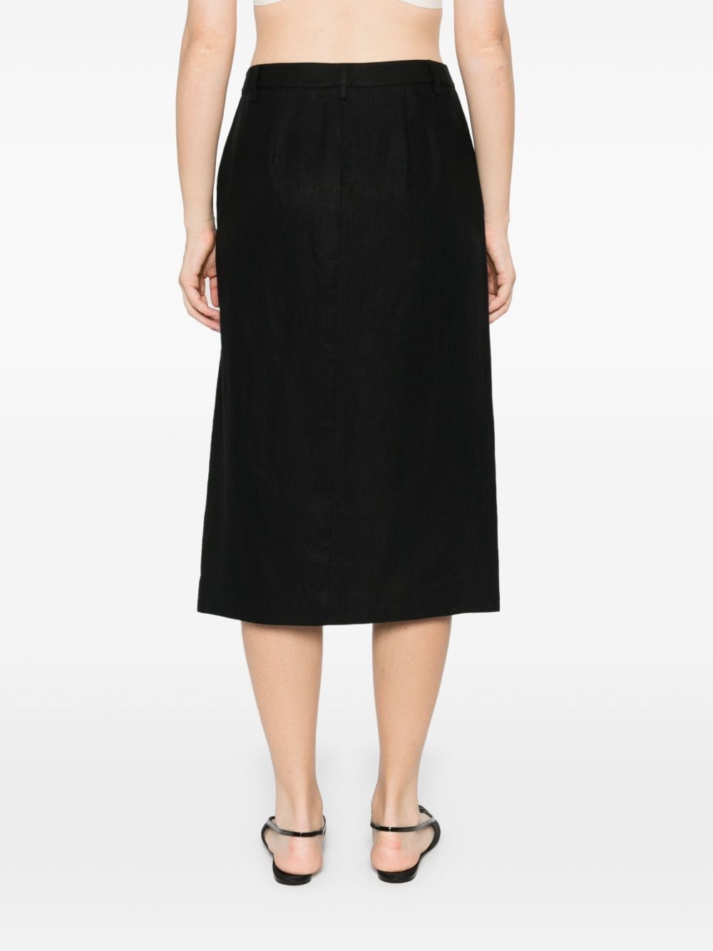 Trouser linen midi skirt - 4