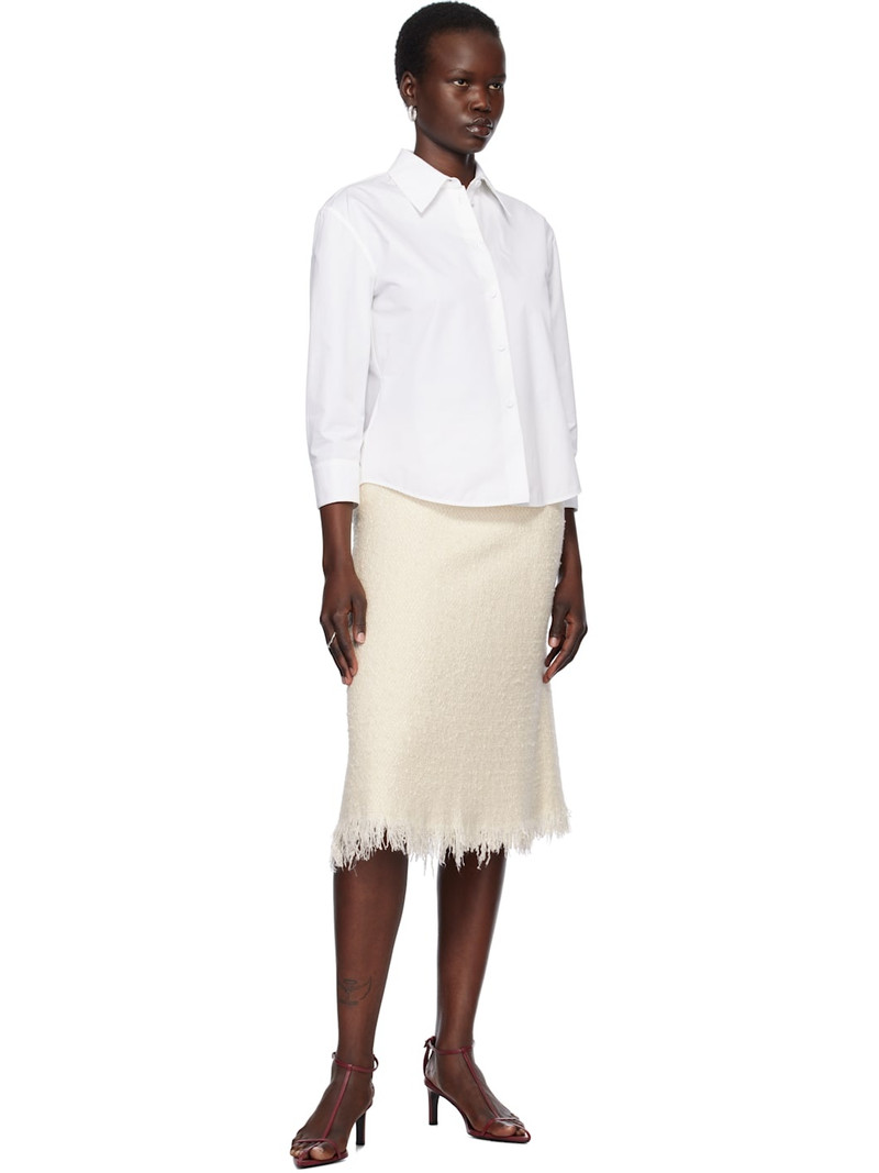 Jil Sander White Three-Quarter Sleeve Shirt outlook