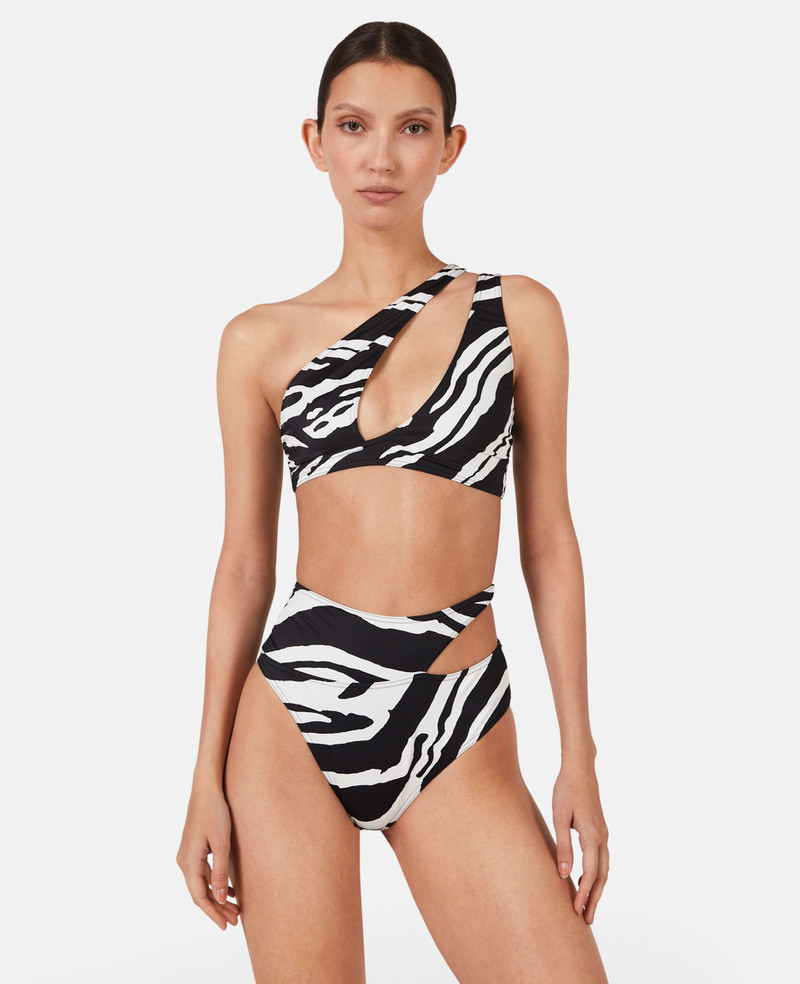 Stella McCartney Zebra Print Cut-Out High-Waisted Bikini Briefs outlook