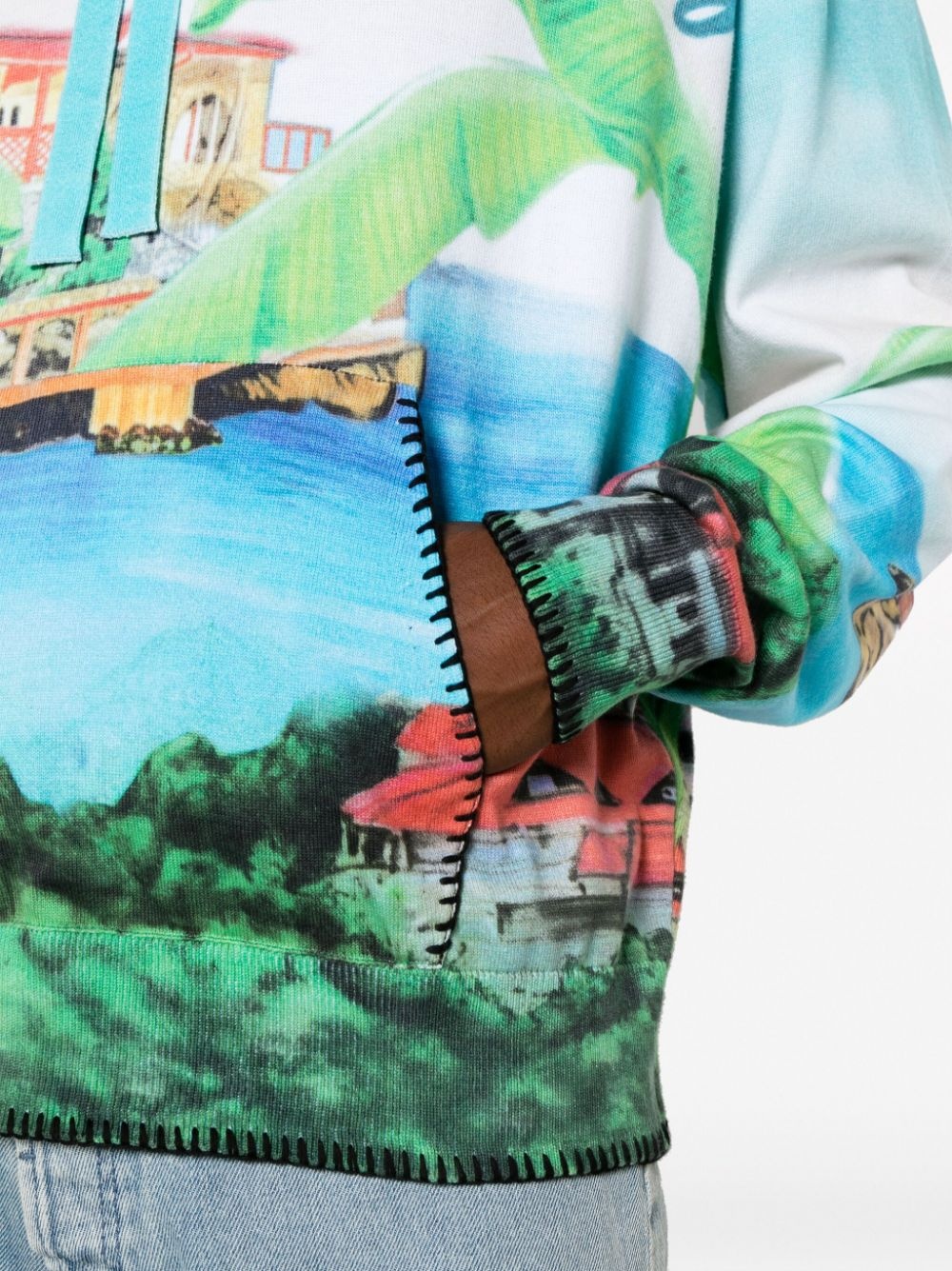 graphic-print cotton hoodie - 5