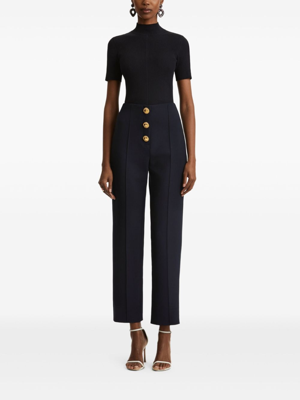 button-detailed trousers - 2