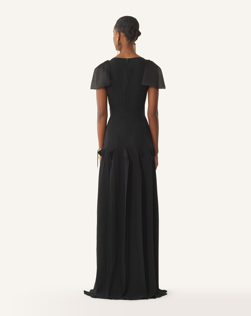 EMBROIDERED BIB DRESS IN SILK GEORGETTE 4
