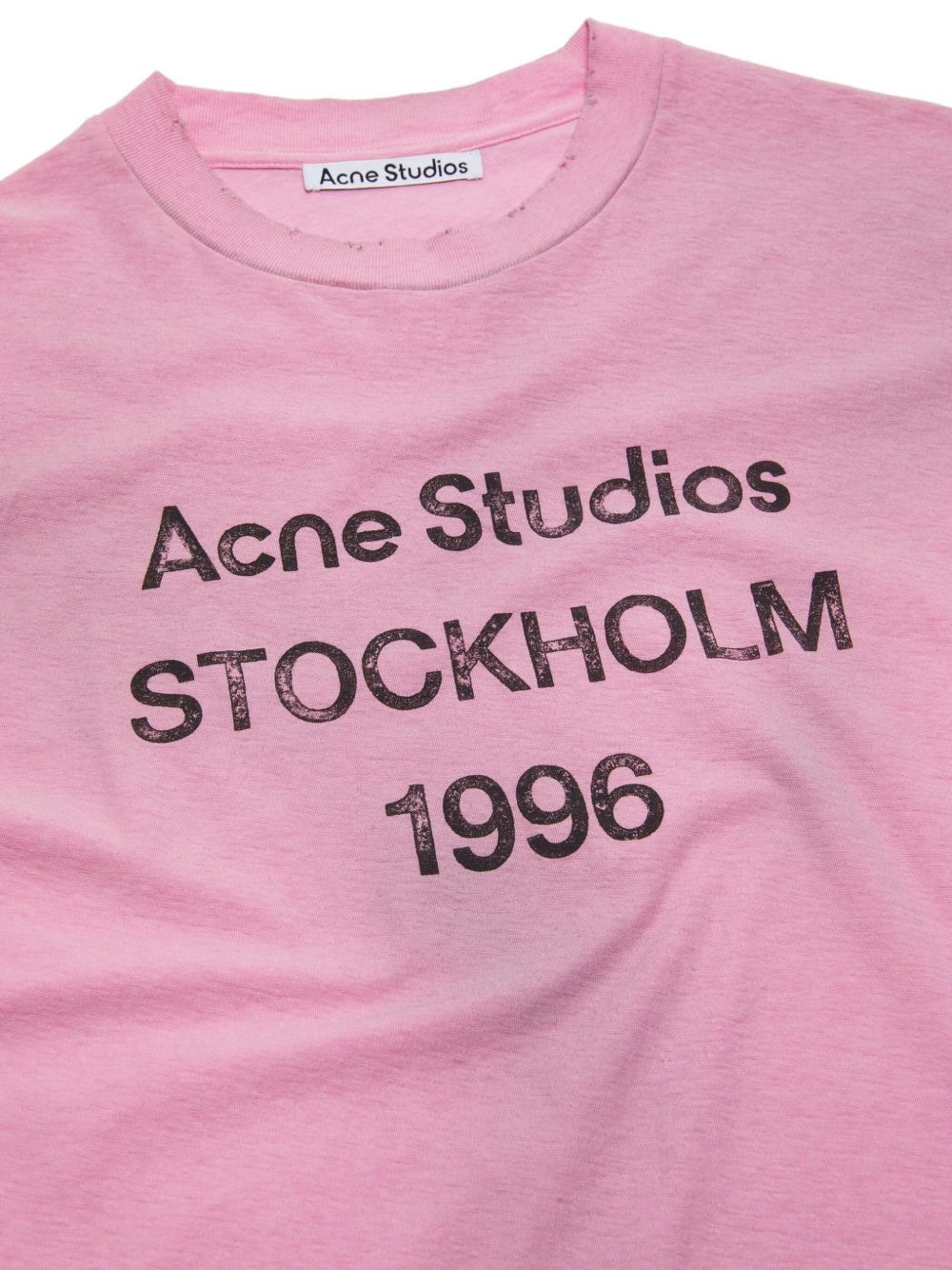 logo-print distressed T-shirt - 6