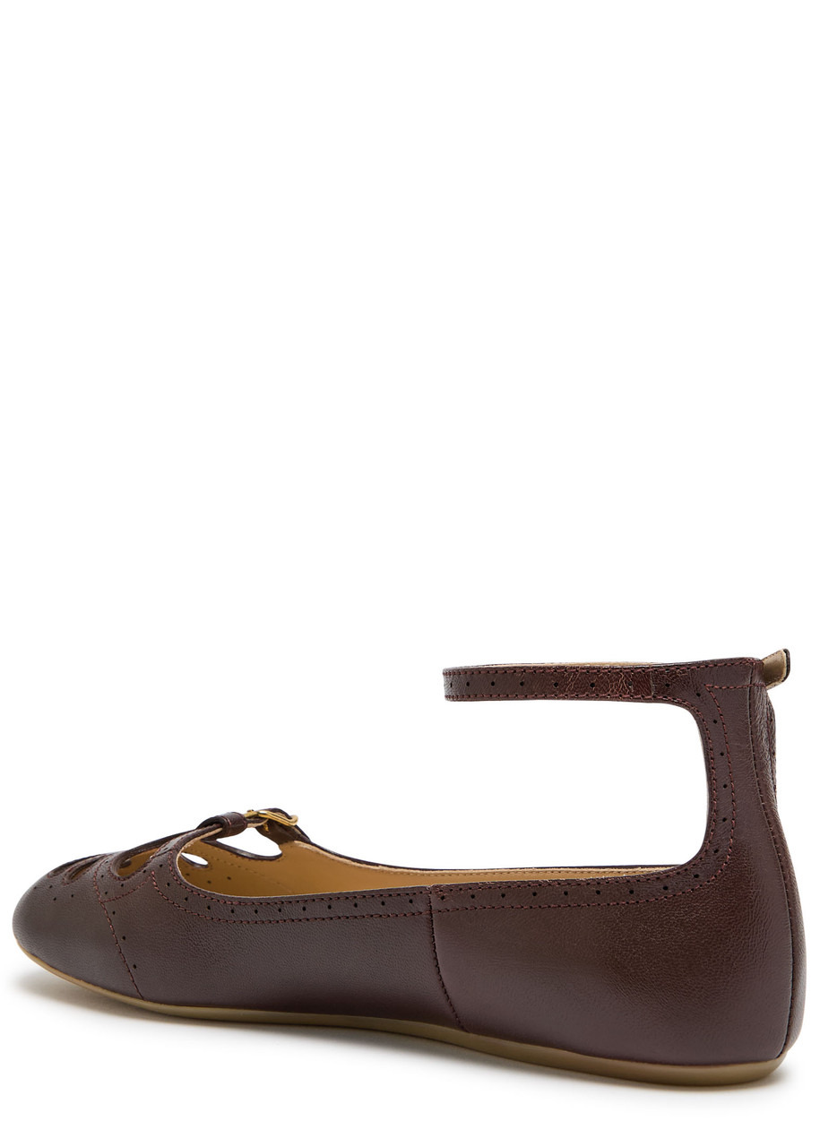 Chloe Misty Cut-out Leather Ballet Flats - 2