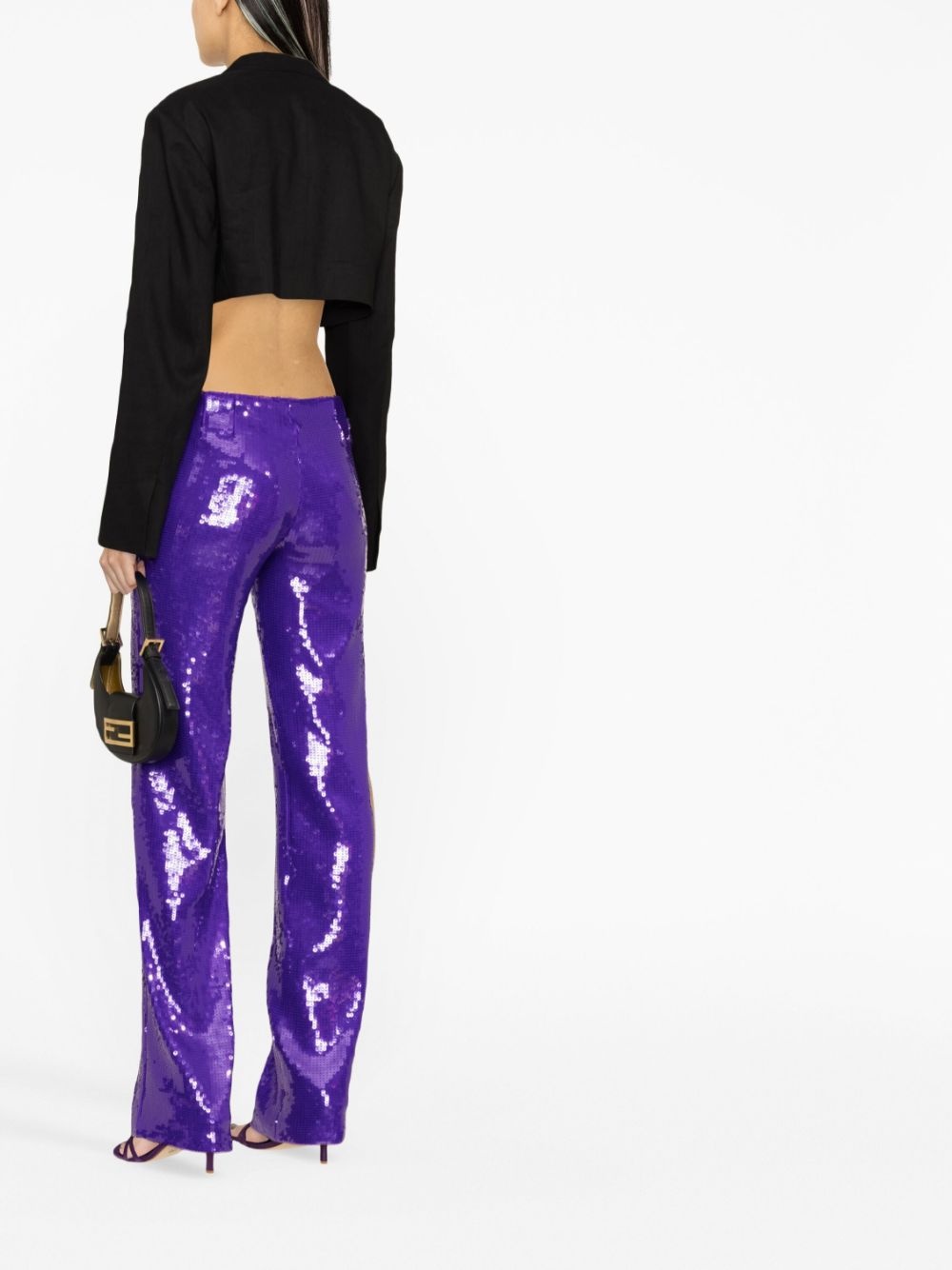 sequined straight-leg trousers - 4