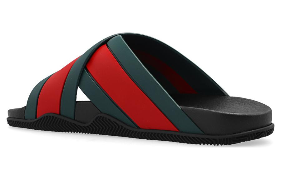 (WMNS) Gucci Slide Web Stripe 'Black' 627820-J8700-8460 - 4