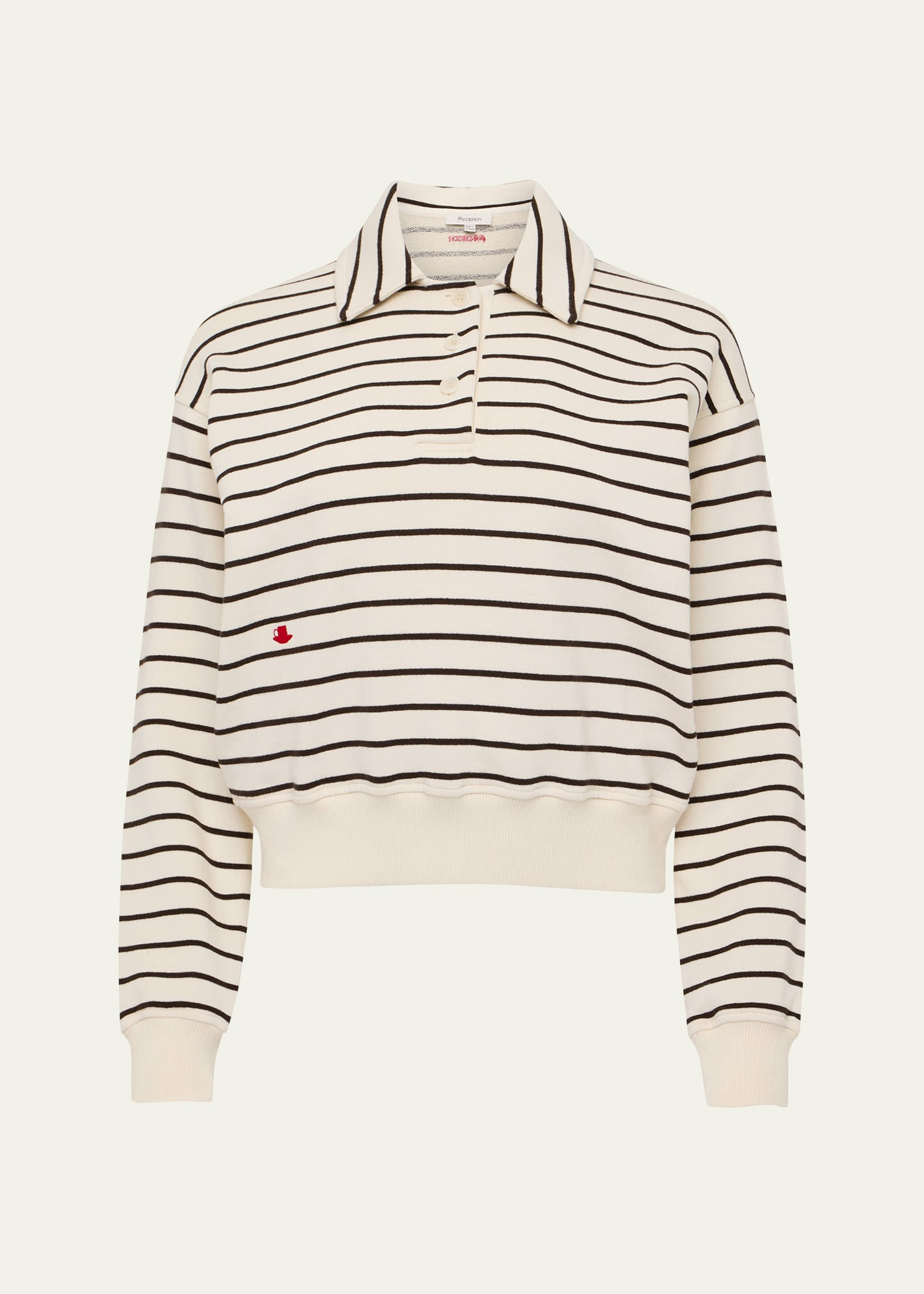 Stripe Polo Sweatshirt - 1