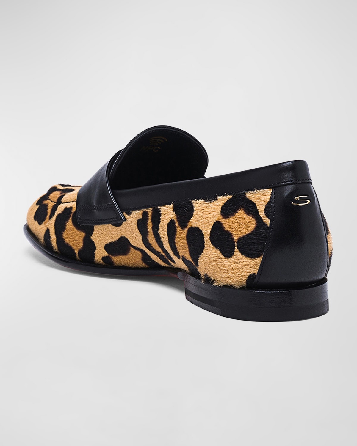 Facile Leather Leopard Penny Loafers - 3