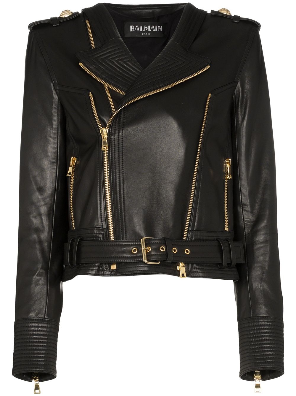 leather biker jacket  - 1