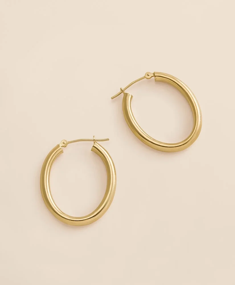 14k Gold Small Hoop Earrings - 1