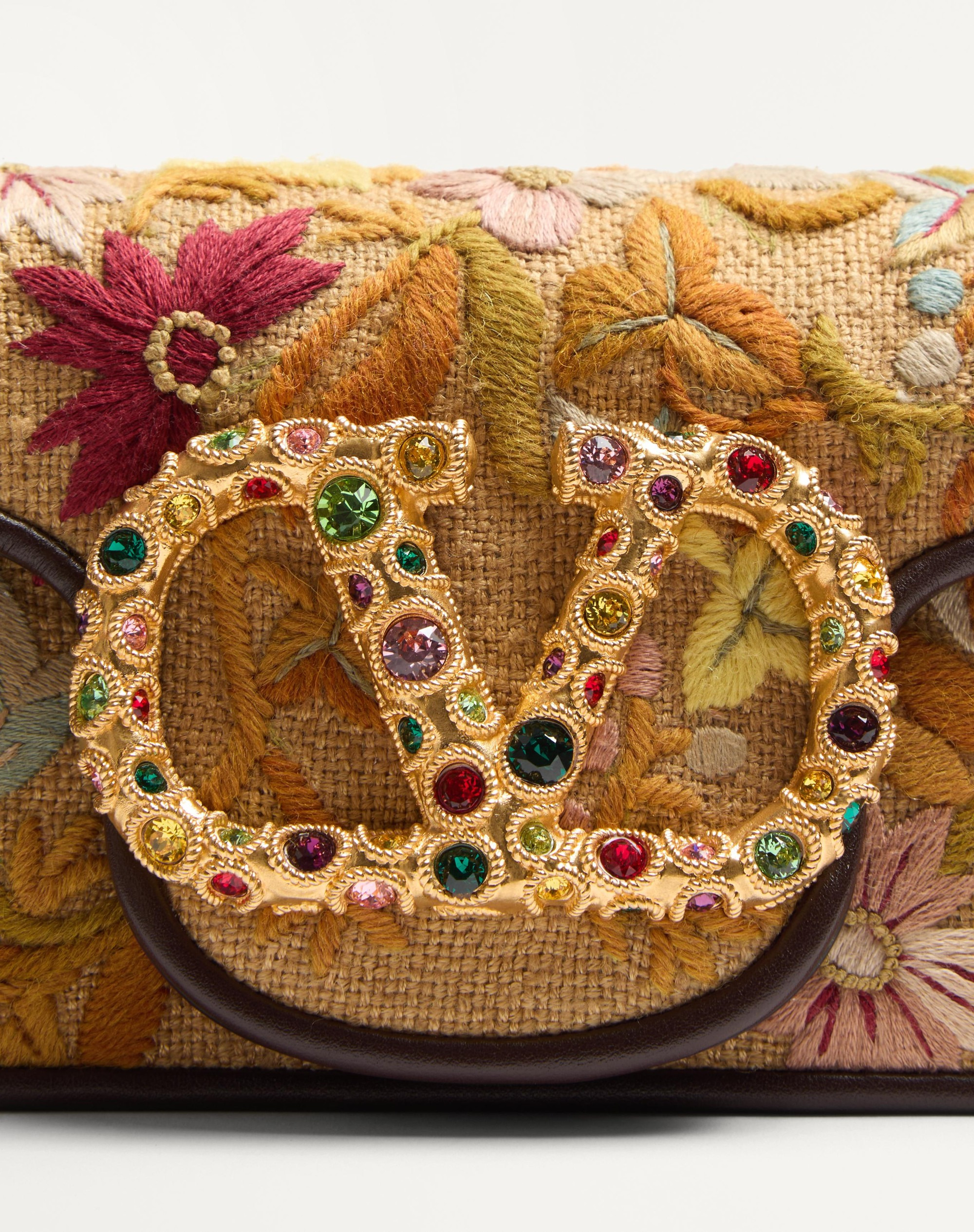 VALENTINO GARAVANI LOCÒ SMALL SHOULDER BAG EMBROIDERED WITH JEWEL LOGO - 6