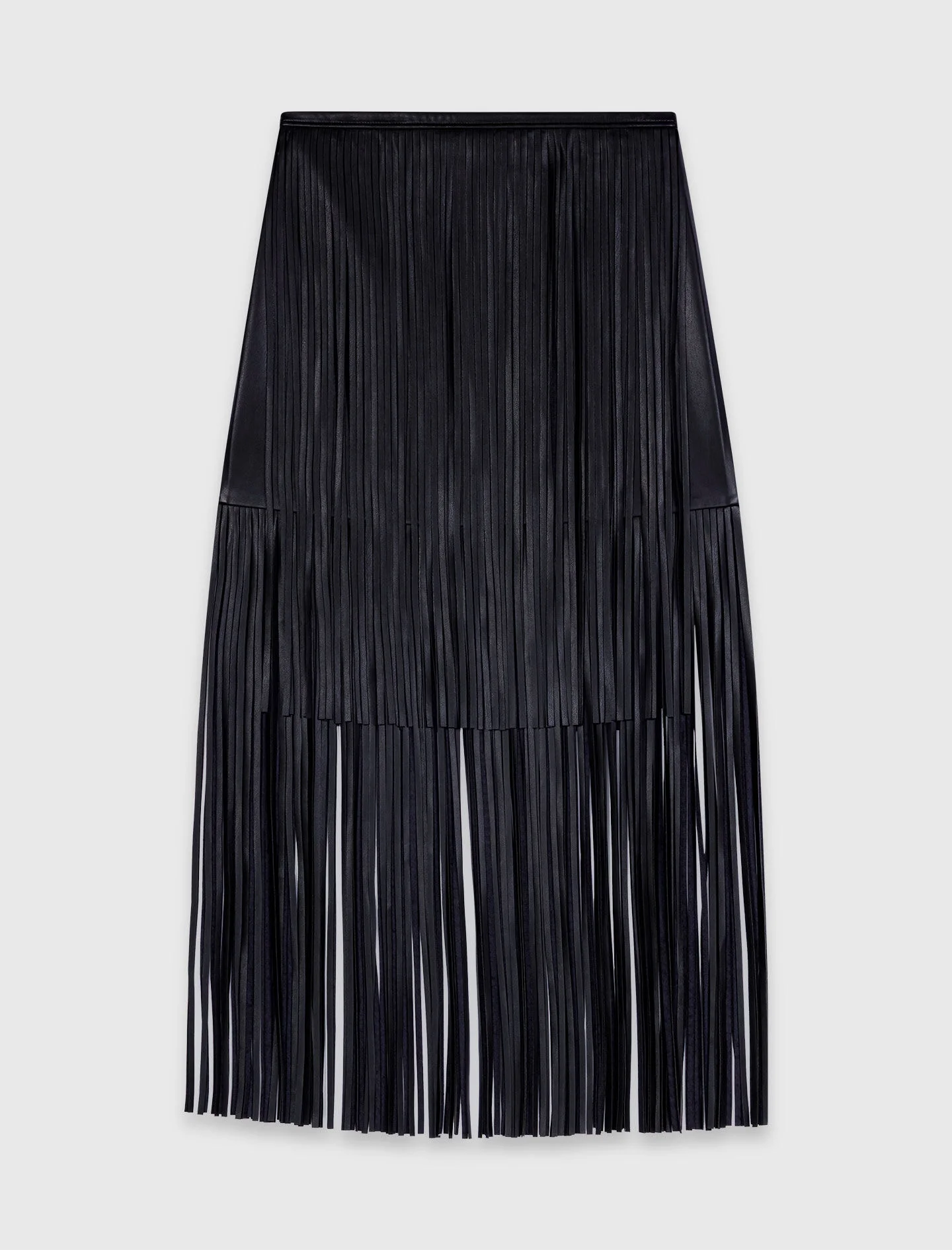 Fringed faux leather skirt - 1