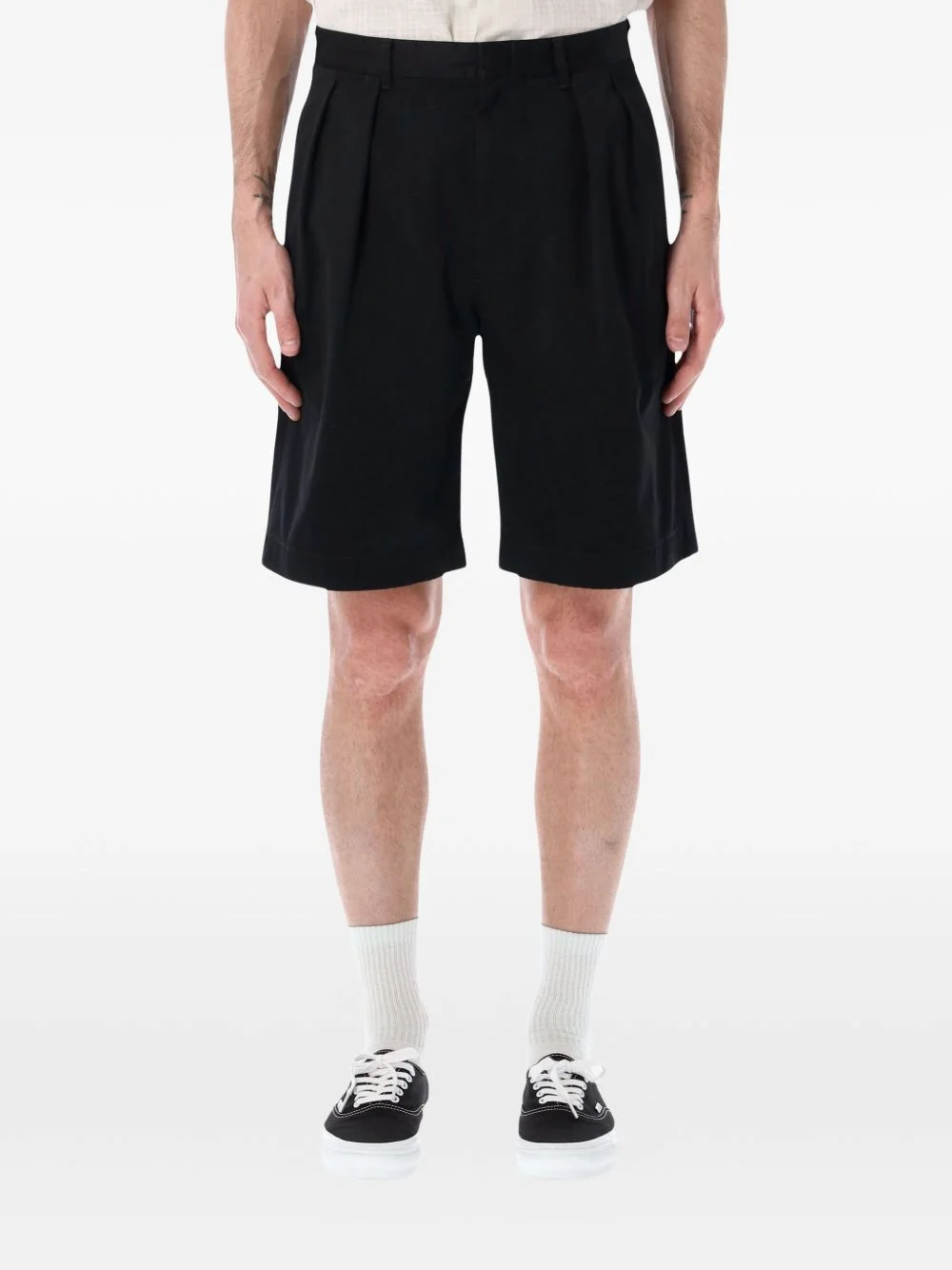 pleated-waistband shorts - 1