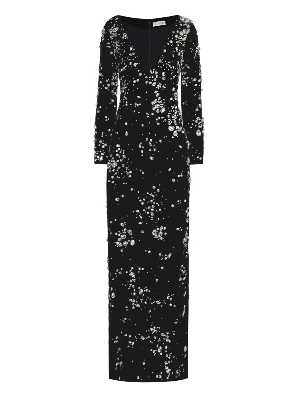 crystal-embellished velvet gown - 1