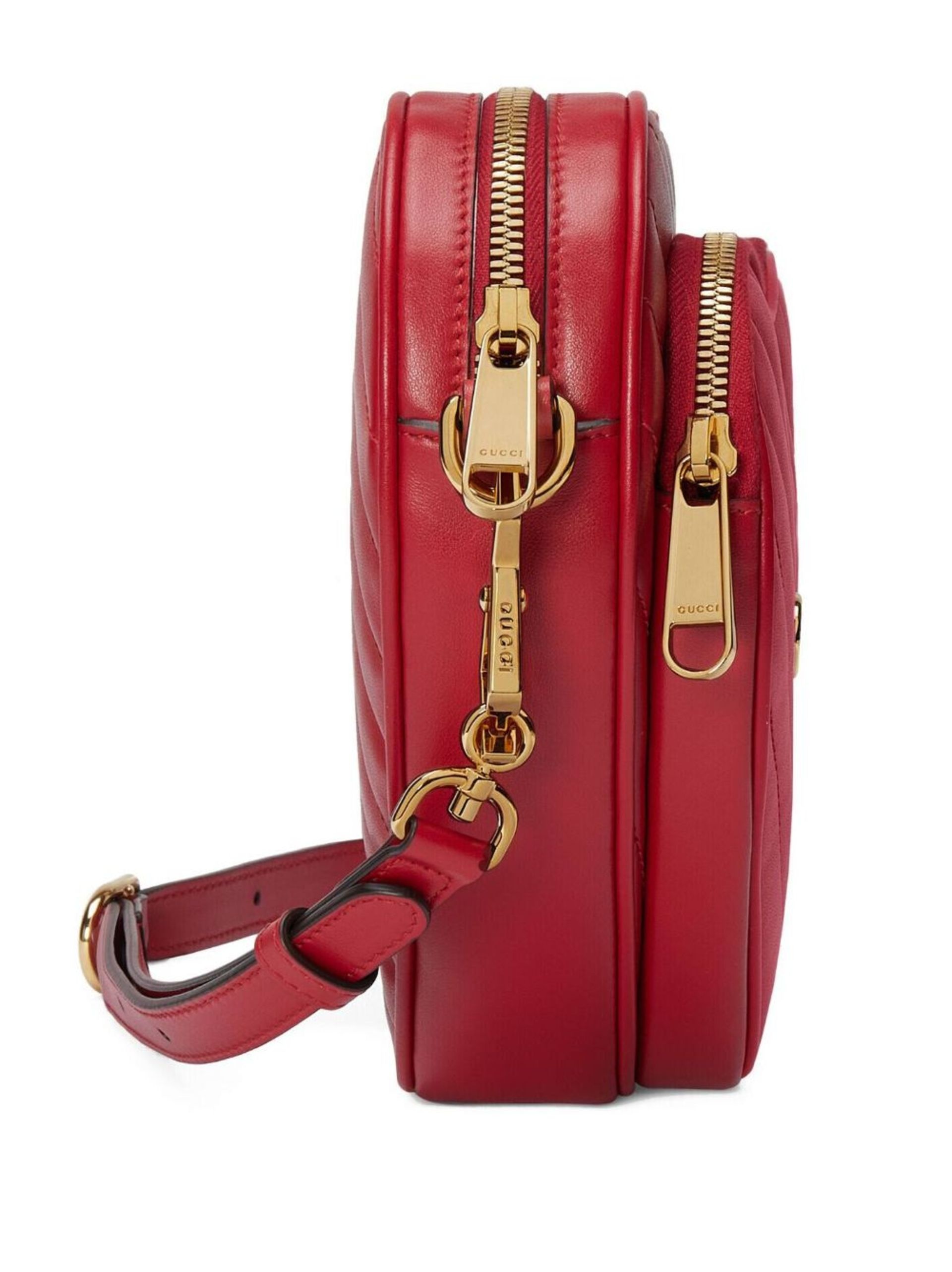 Red Interlocking G Mini Heart Shoulder Bag - 4