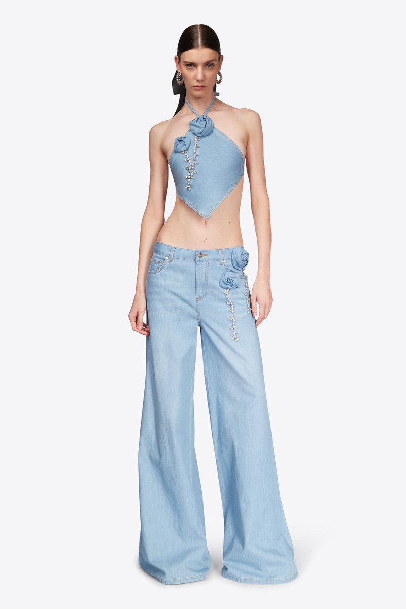 AREA CRYSTAL ROSETTE HANDKERCHIEF TOP outlook