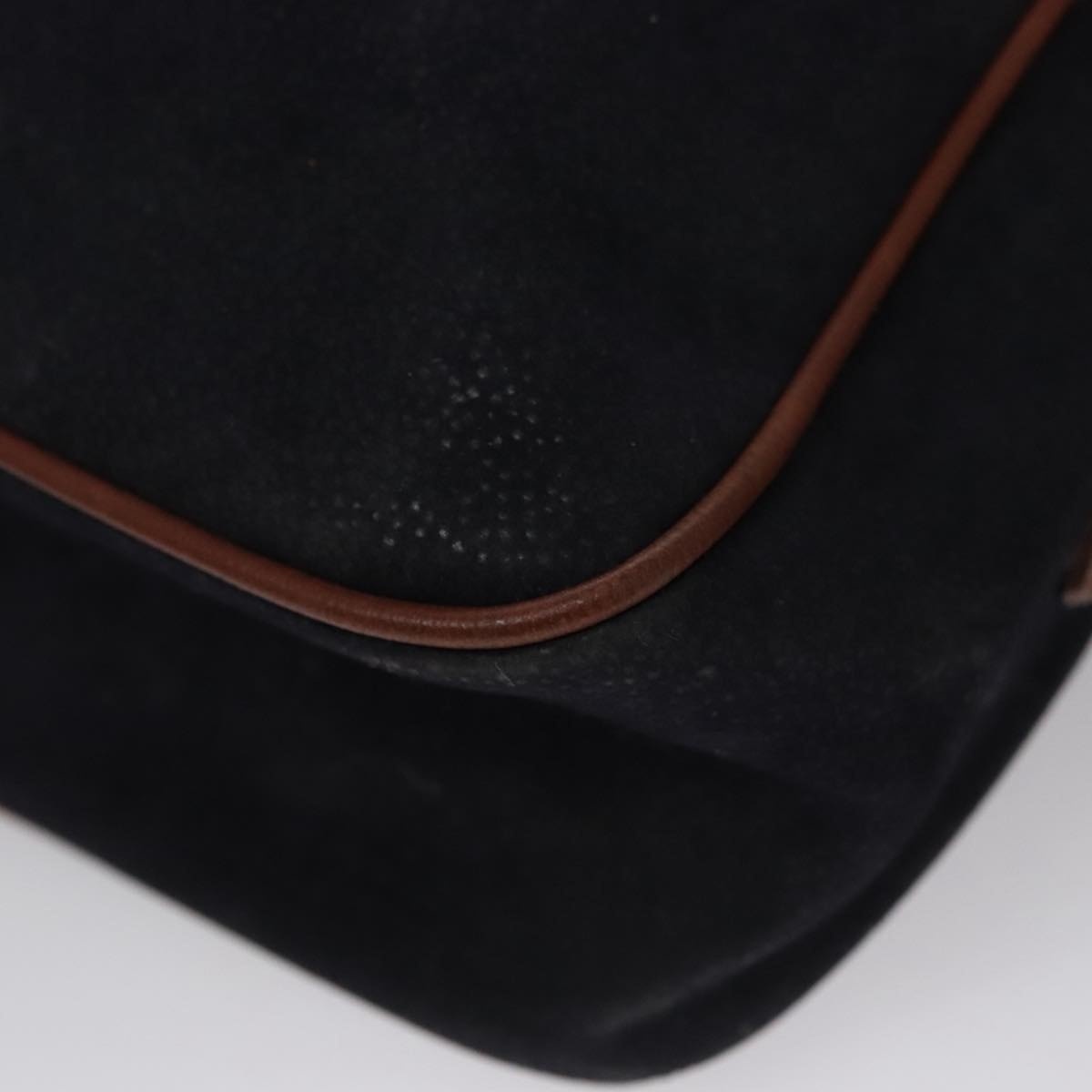 Burberry Shoulder Bag Suede Navy - 12