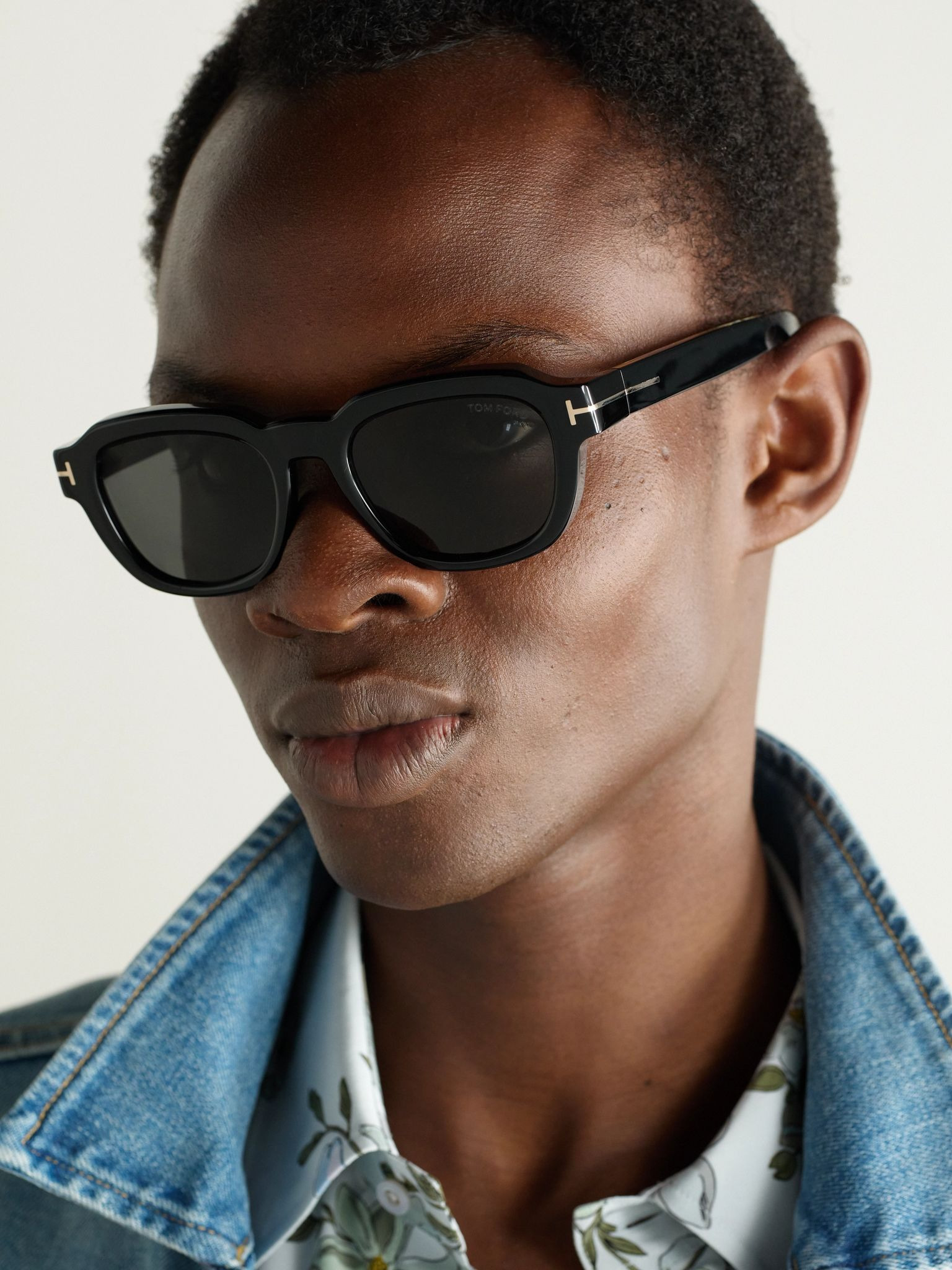 Icon D-Frame Acetate Sunglasses Black - 2