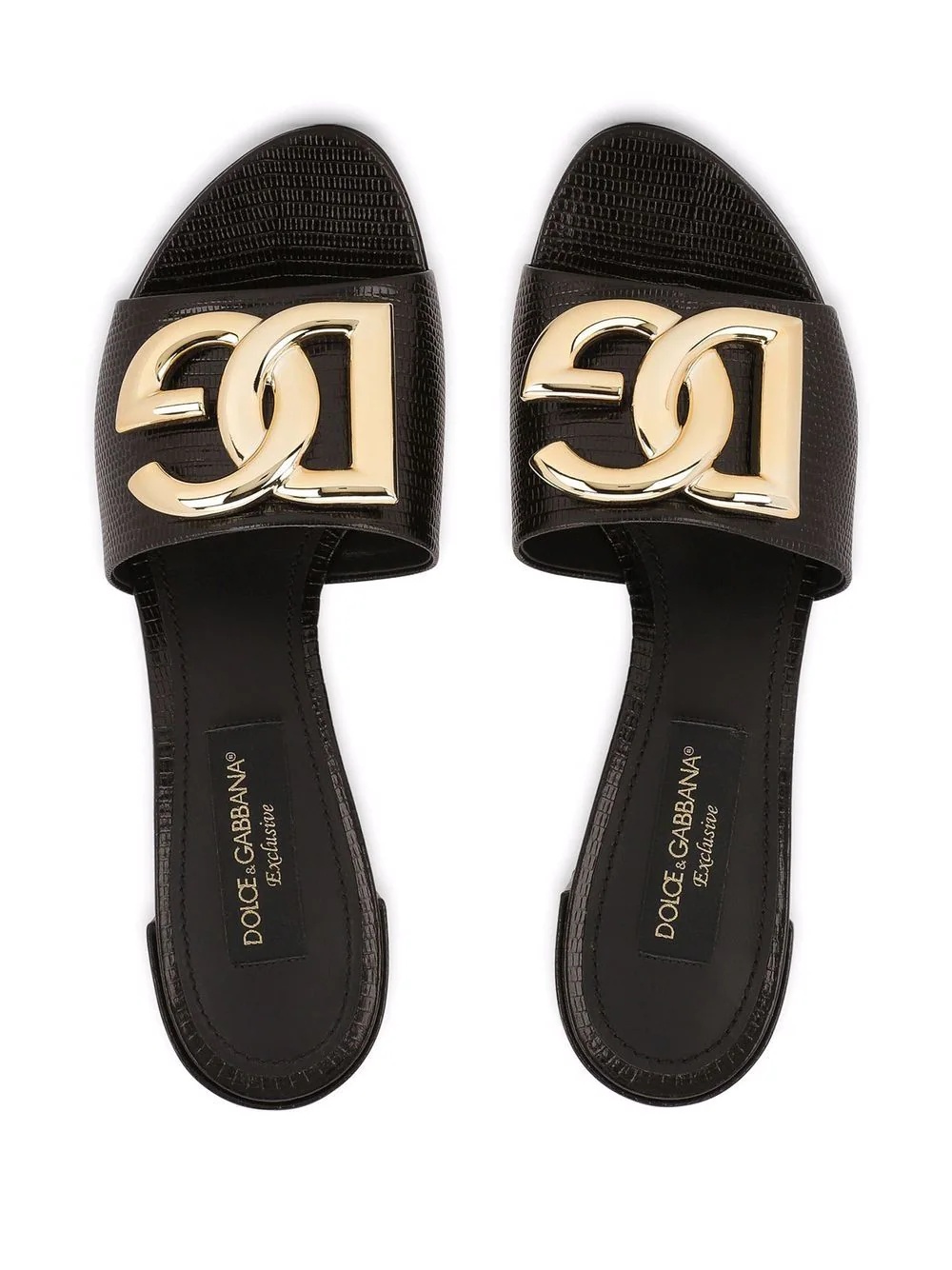 logo-plaque leather sandals - 4