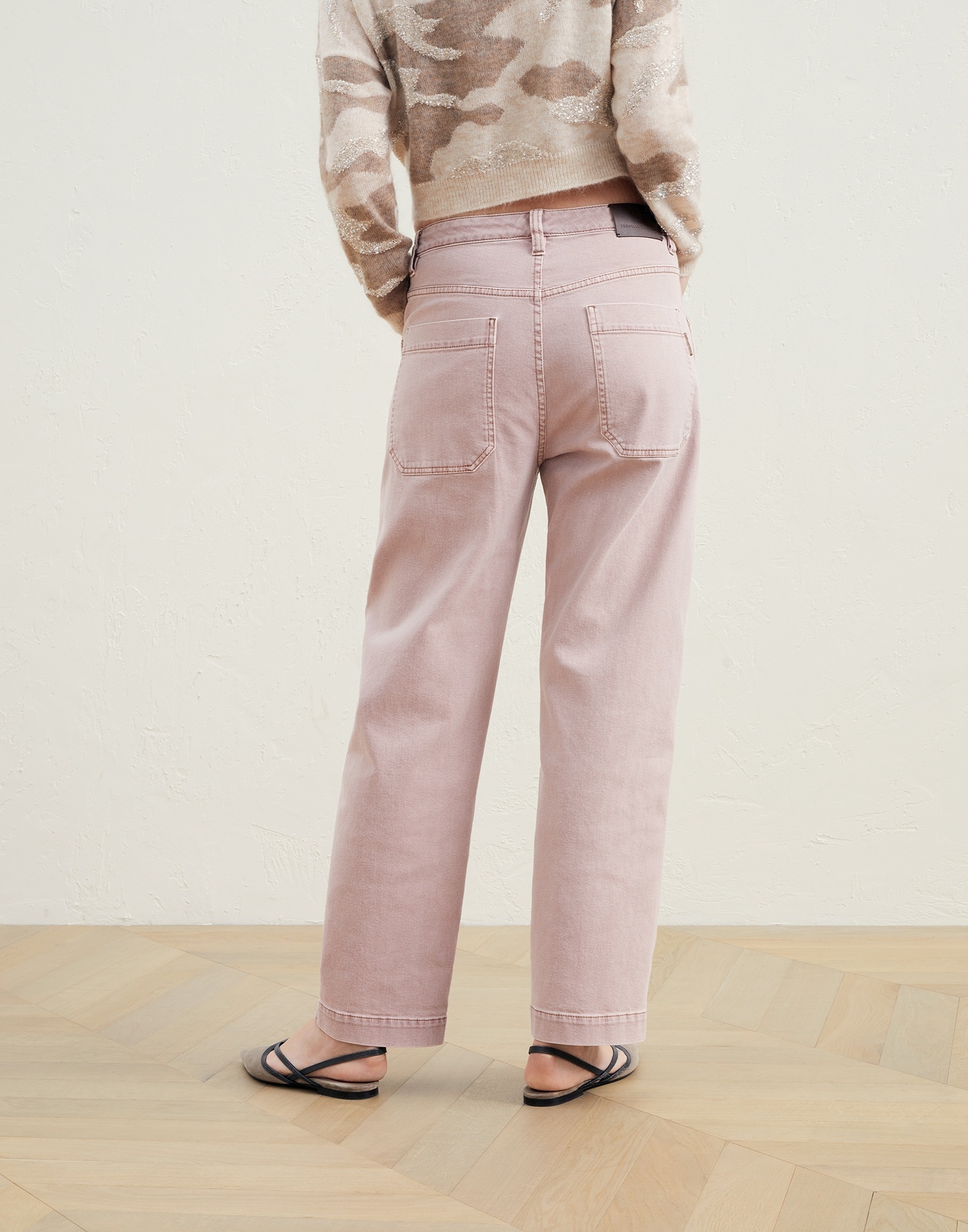 Dyed comfort denim baggy utility trousers with shiny tab - 2