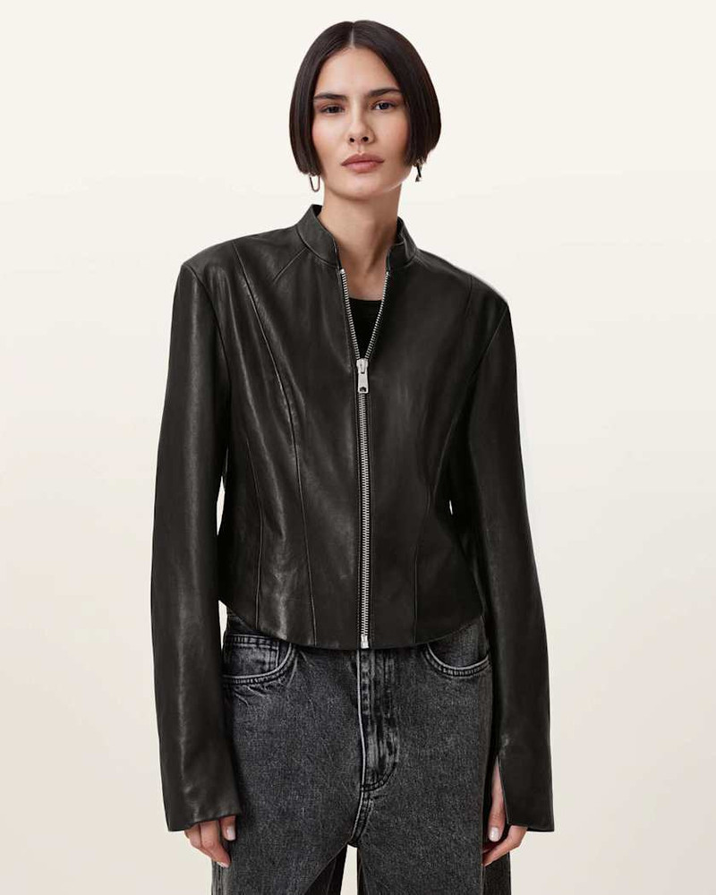 ALLSAINTS SADLER SLIM FIT LEATHER JACKET outlook