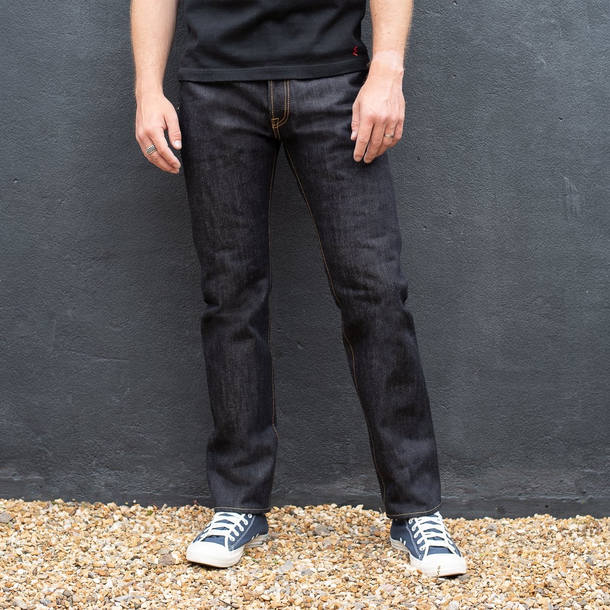 IH-888-XHS 25oz Selvedge Denim Medium/High Rise Tapered Cut Jeans - Indigo - 4