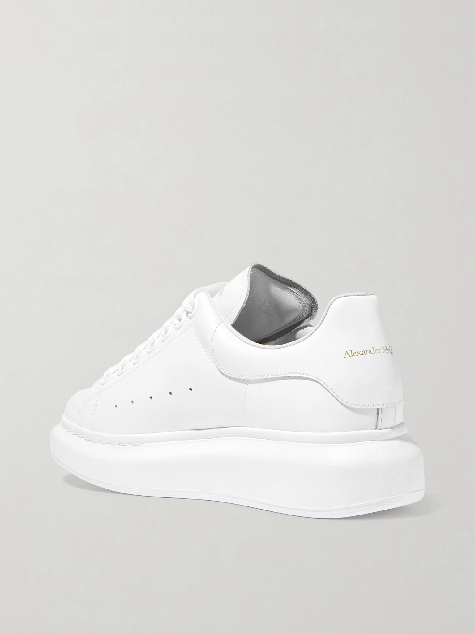 Leather exaggerated-sole sneakers White - 3