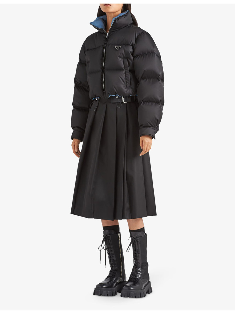 Prada Re-Nylon cropped recycled shell-down jacket outlook