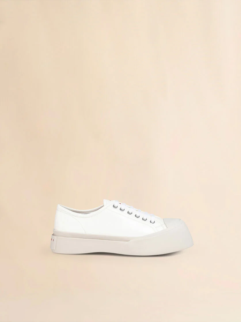 WHITE NAPPA LEATHER PABLO LACE-UP SNEAKER - 1